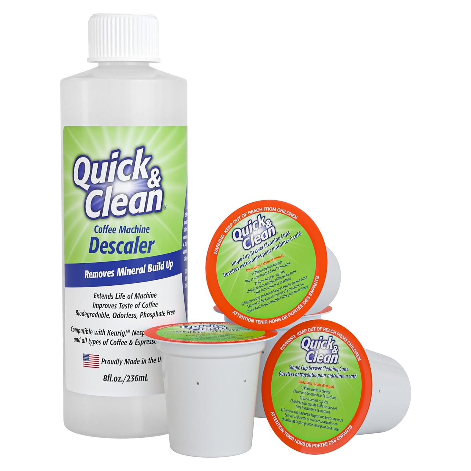 Paquete de 4 Tazas de Limpieza + Desincrustante Rápido y Limpio