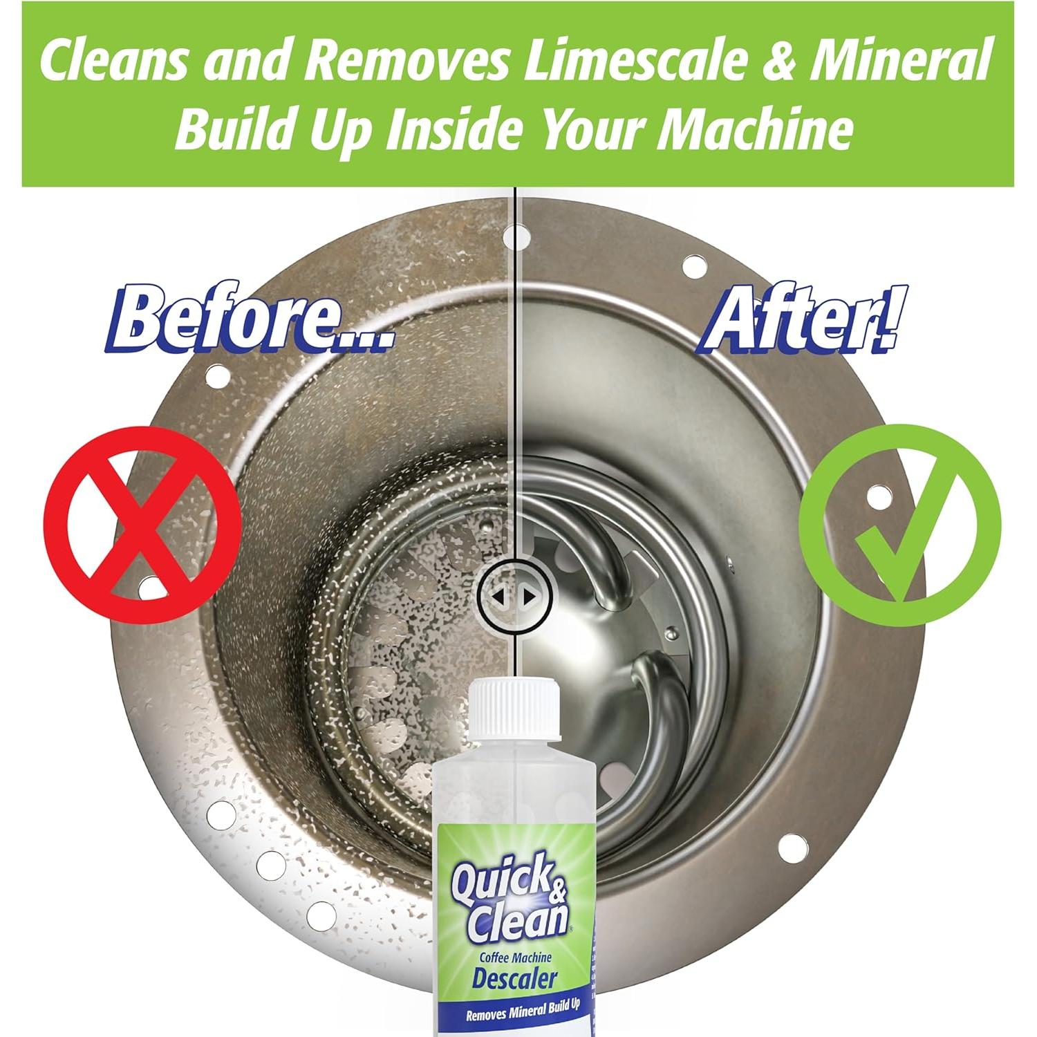 Paquete de 4 Tazas de Limpieza + Desincrustante Rápido y Limpio