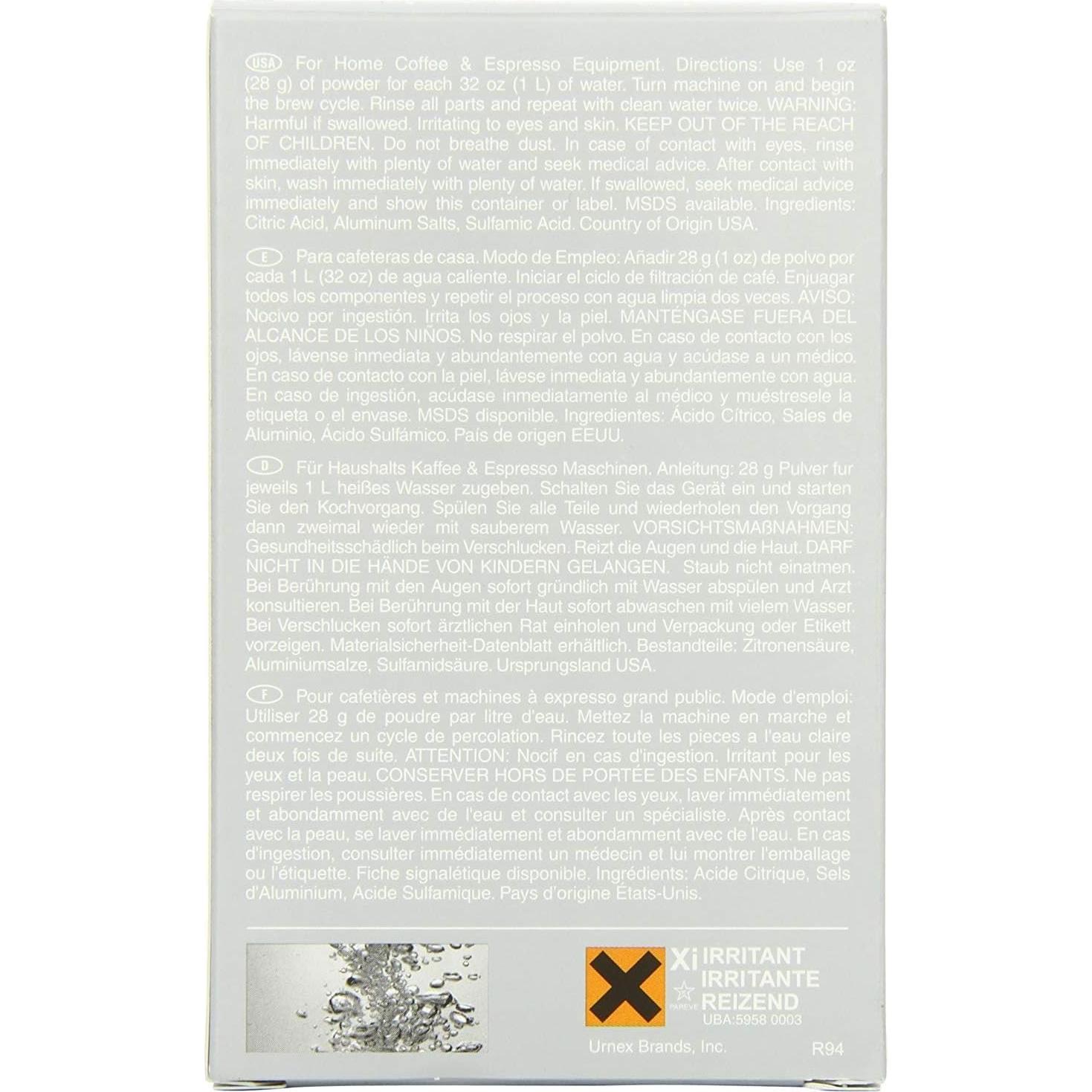 Urnex Dezcal Desincrustante para Cafeteras - Paquete de 8