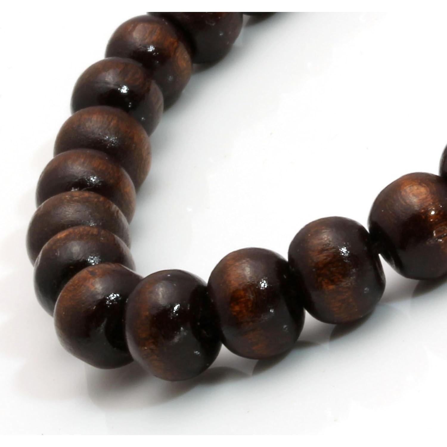 Pulsera de cuentas de madera MILAKOO 5 Pcs elástica 8 mm