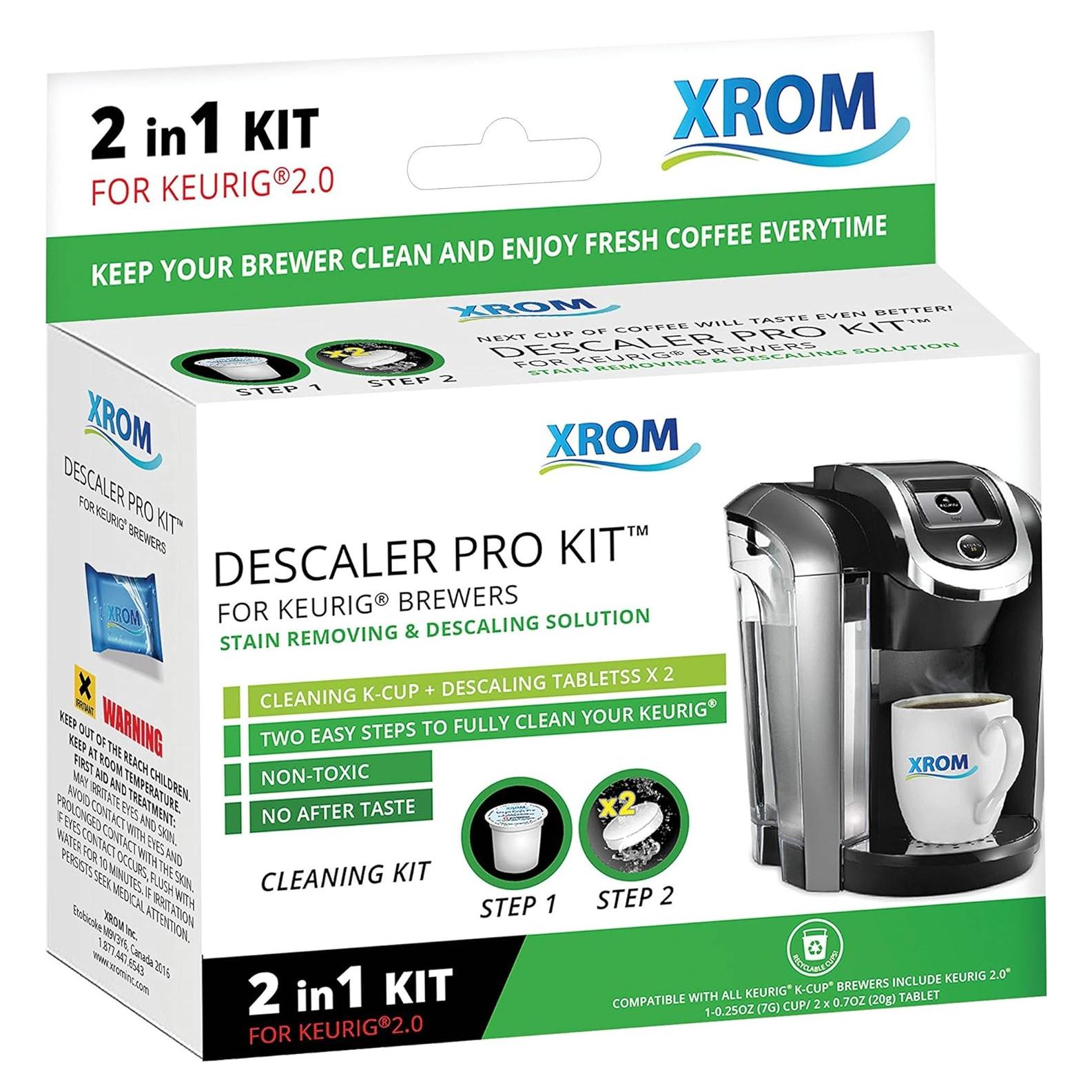 Kit de limpieza y descalcificación XROM para cafeteras Keurig