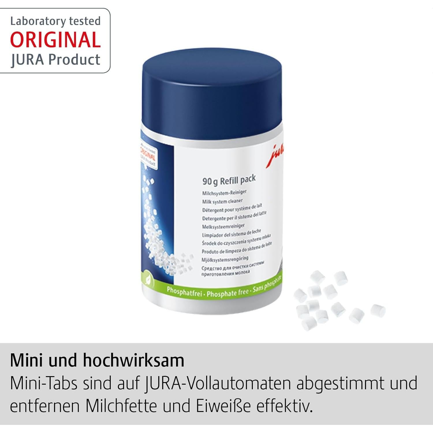 Mini Tabs Limpiador de Sistema de Leche JURA - 30 Limpiezas