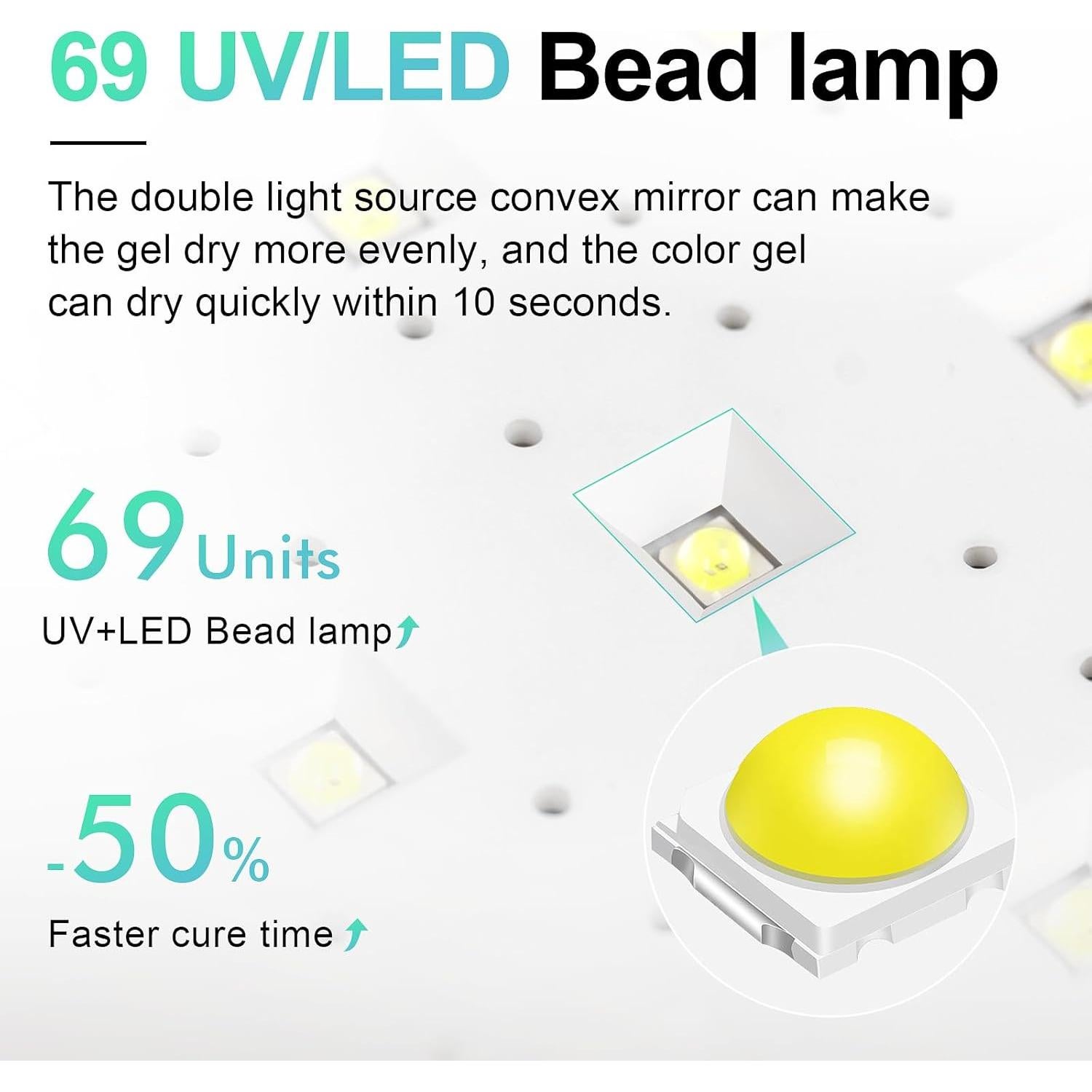 Lámpara UV LED L'UGX 72W para Uñas con Almohadilla