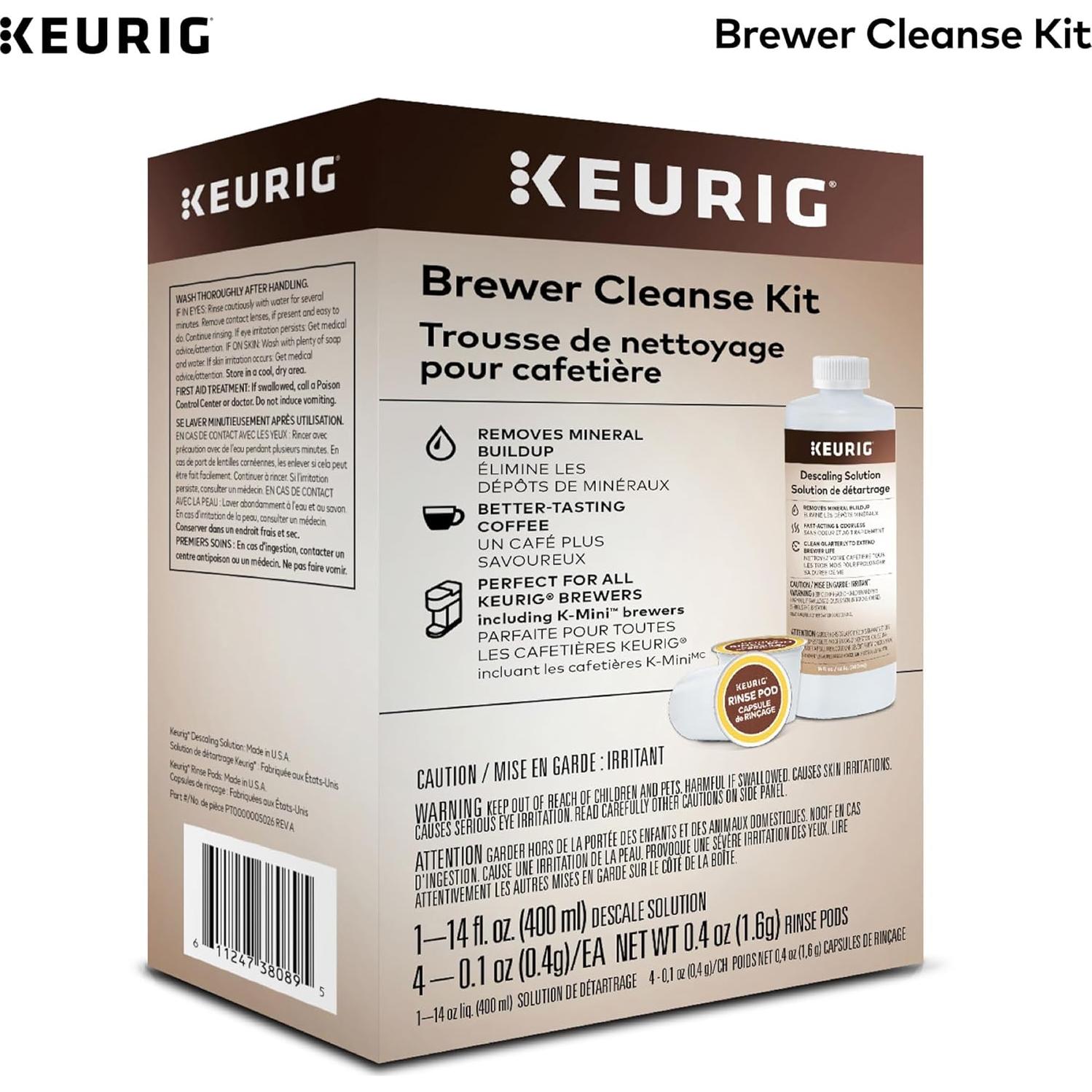 Kit de Limpieza para Cafetera Keurig - Descalcificador y 4 Cápsulas
