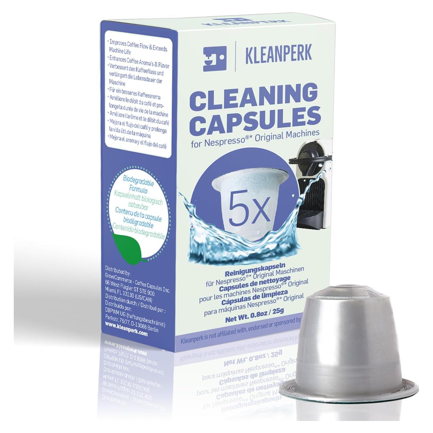 5 Cápsulas de Limpieza KLEANPERK para Nespresso Original