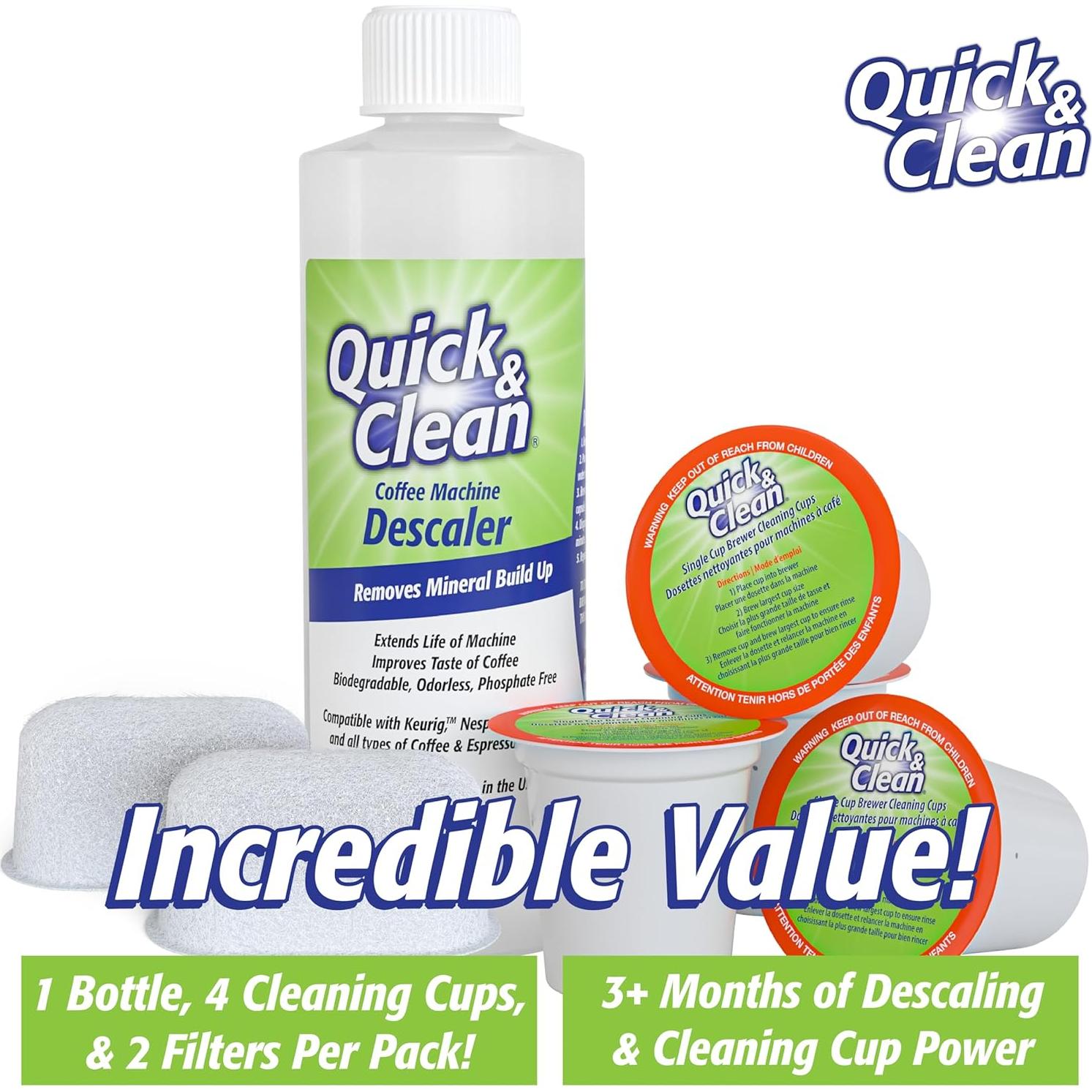 Paquete de Limpieza Rápida y Limpia para Cafeteras 4 Tazas