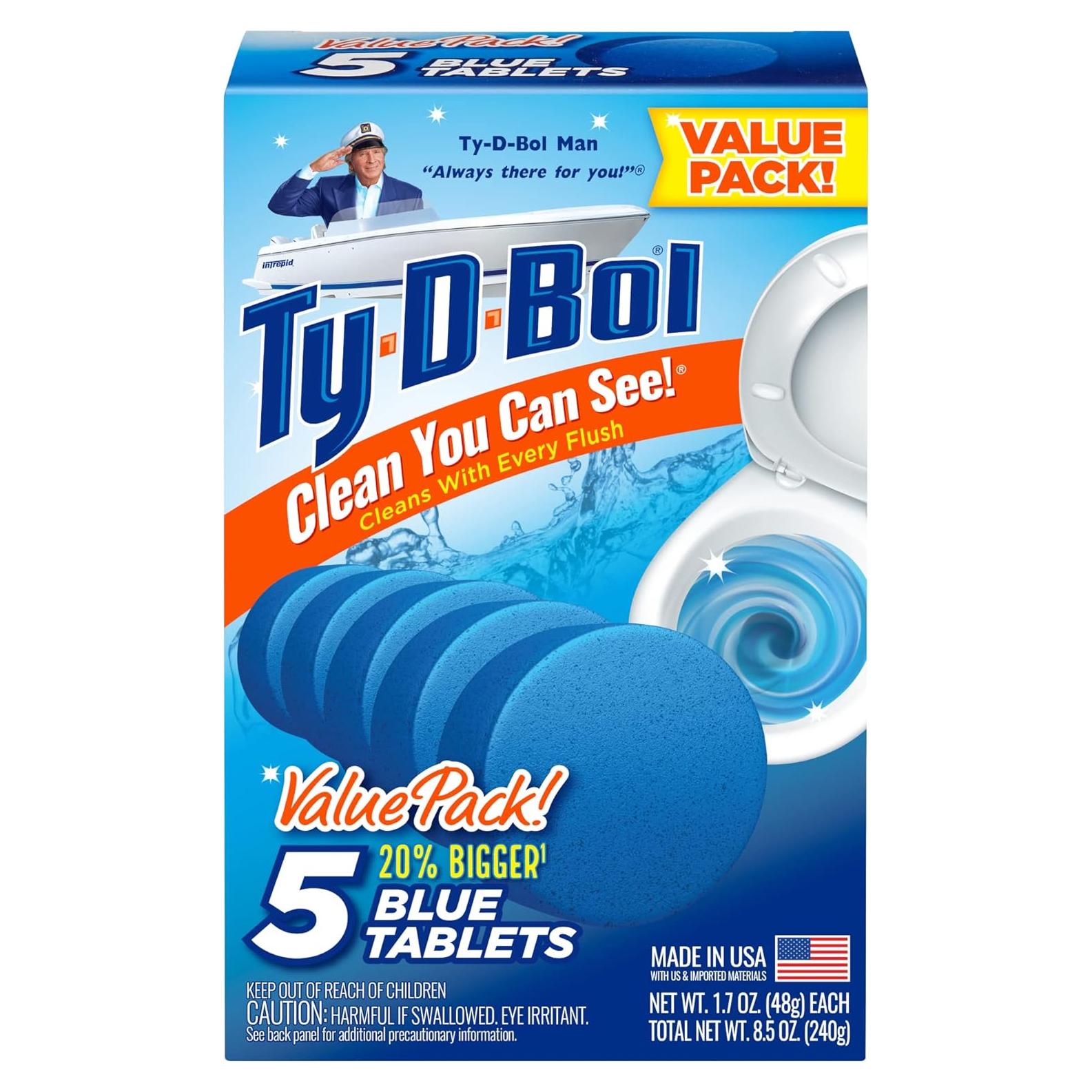 Tabletas Azules Ty-D-Bol 240 g - Limpia y Desodoriza Inodoros