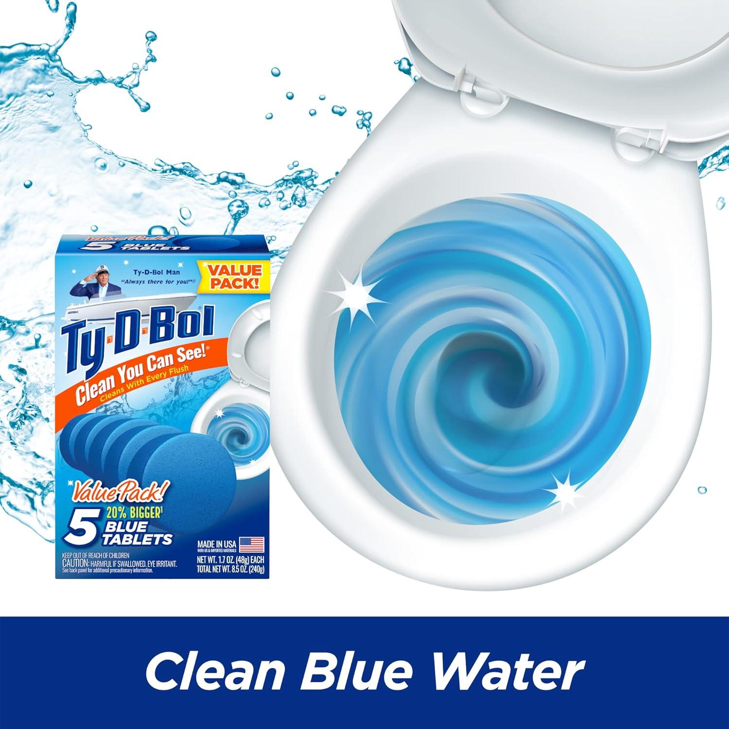 Tabletas Azules Ty-D-Bol 240 g - Limpia y Desodoriza Inodoros