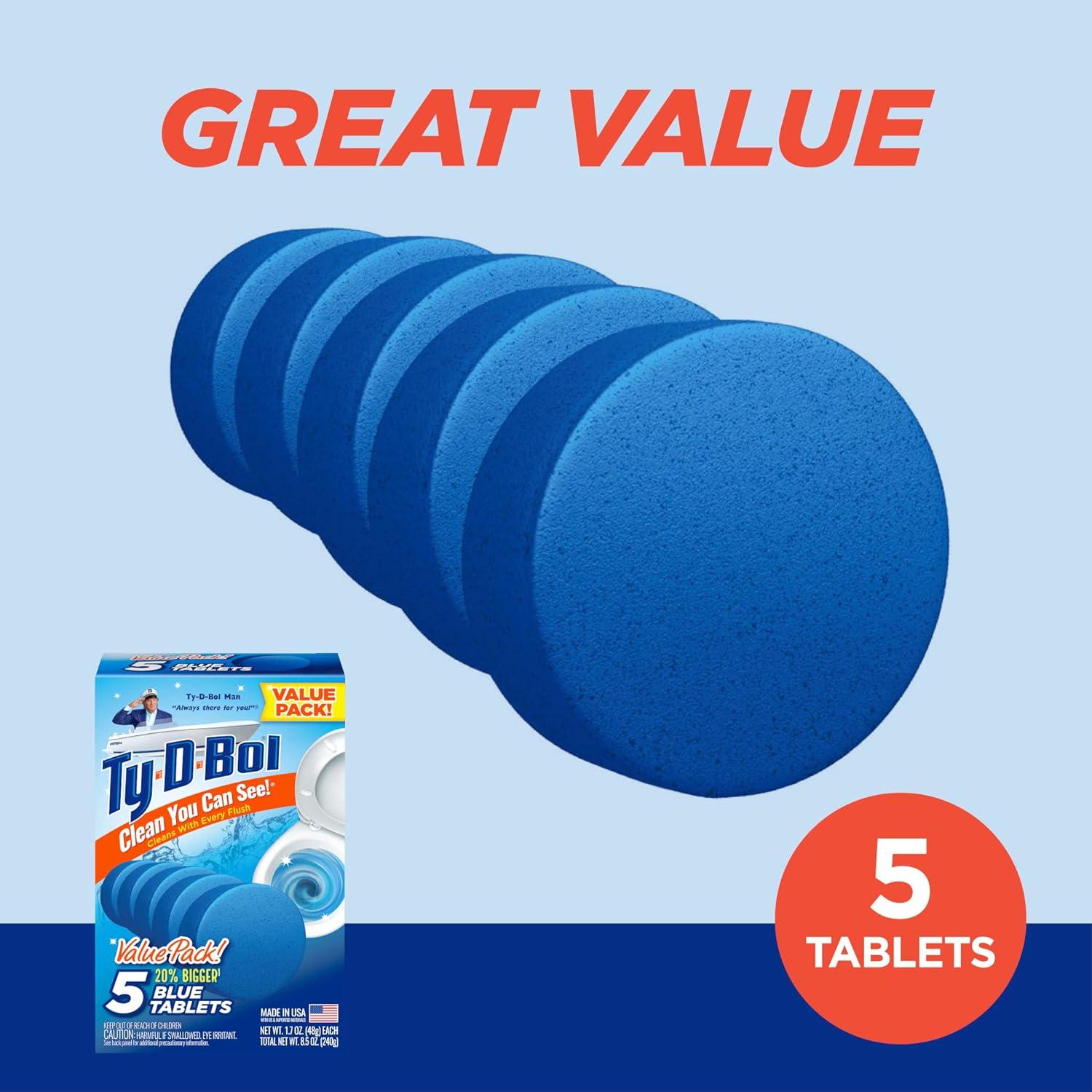 Tabletas Azules Ty-D-Bol 240 g - Limpia y Desodoriza Inodoros