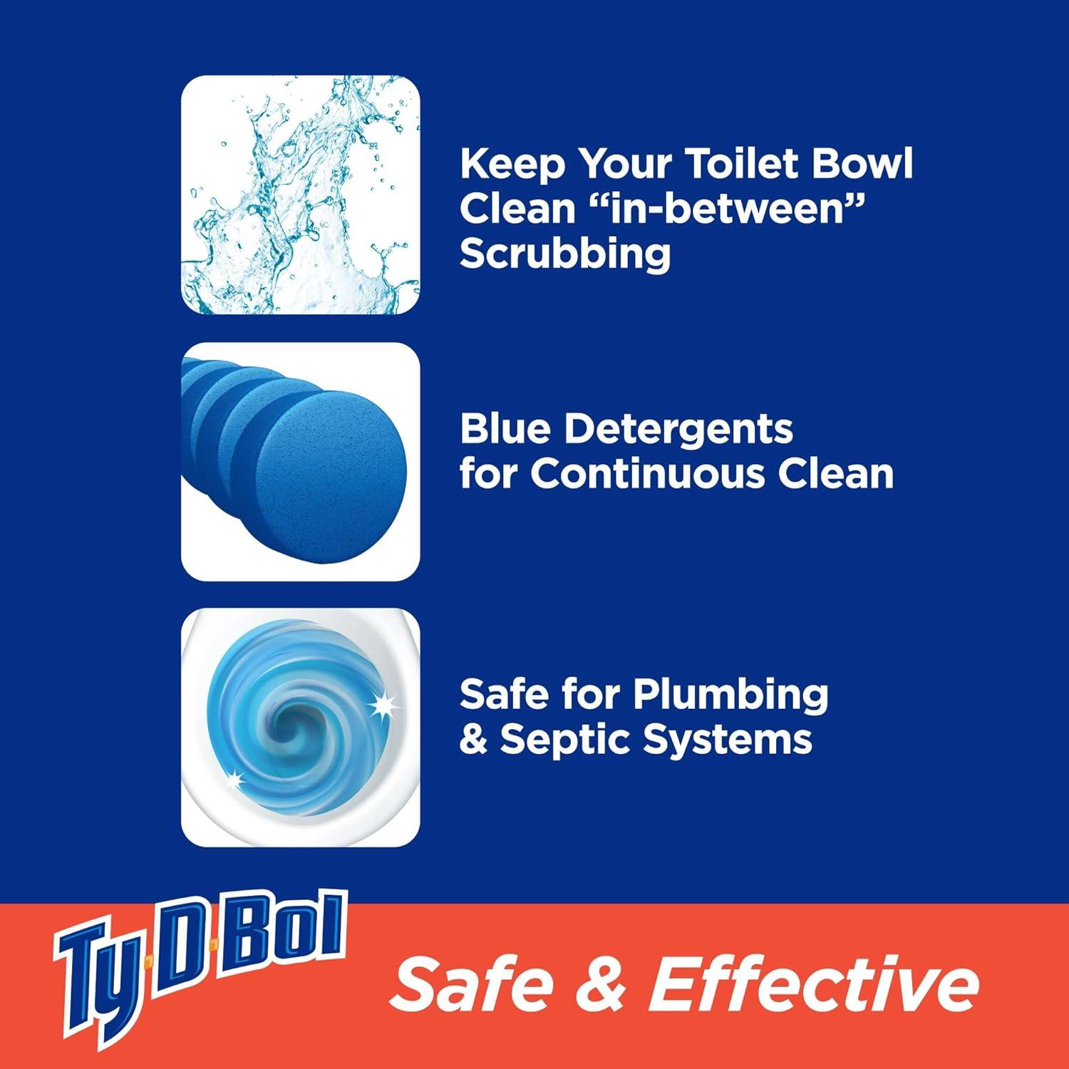 Tabletas Azules Ty-D-Bol 240 g - Limpia y Desodoriza Inodoros