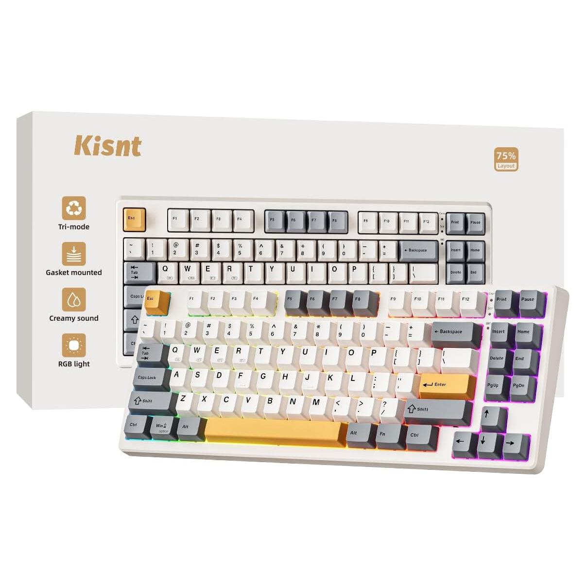 Teclado Mecánico Inalámbrico Kisnt KN85 RGB Compacto