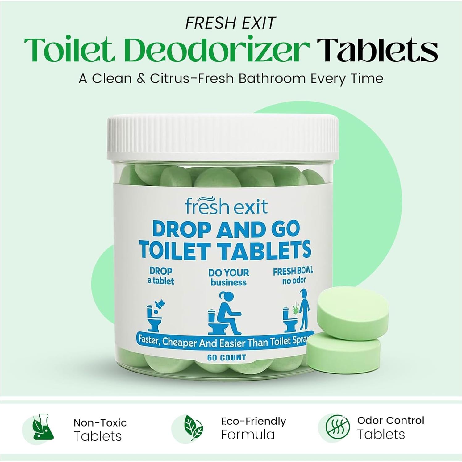 Tabletas Desodorantes para Inodoro FreshExit - 60 Unidades Aroma Cítrico