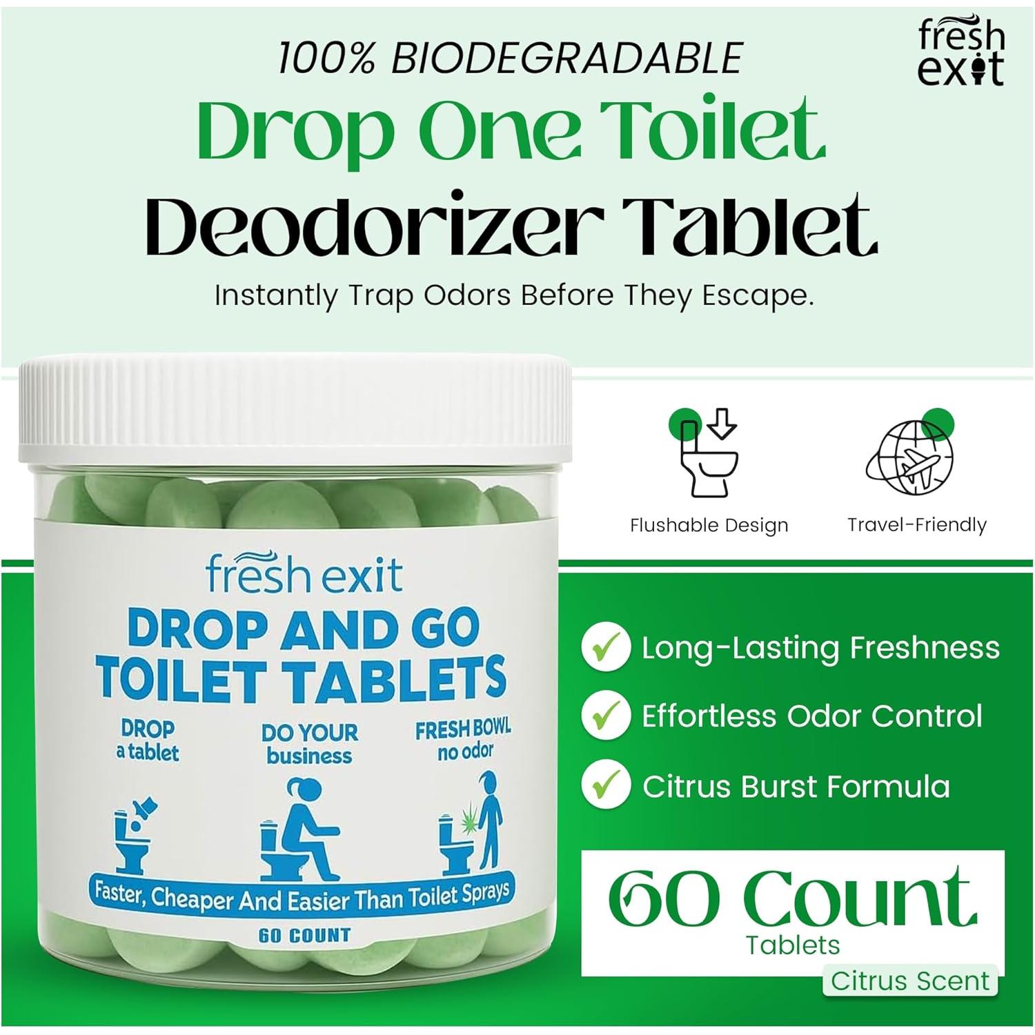 Tabletas Desodorantes para Inodoro FreshExit - 60 Unidades Aroma Cítrico