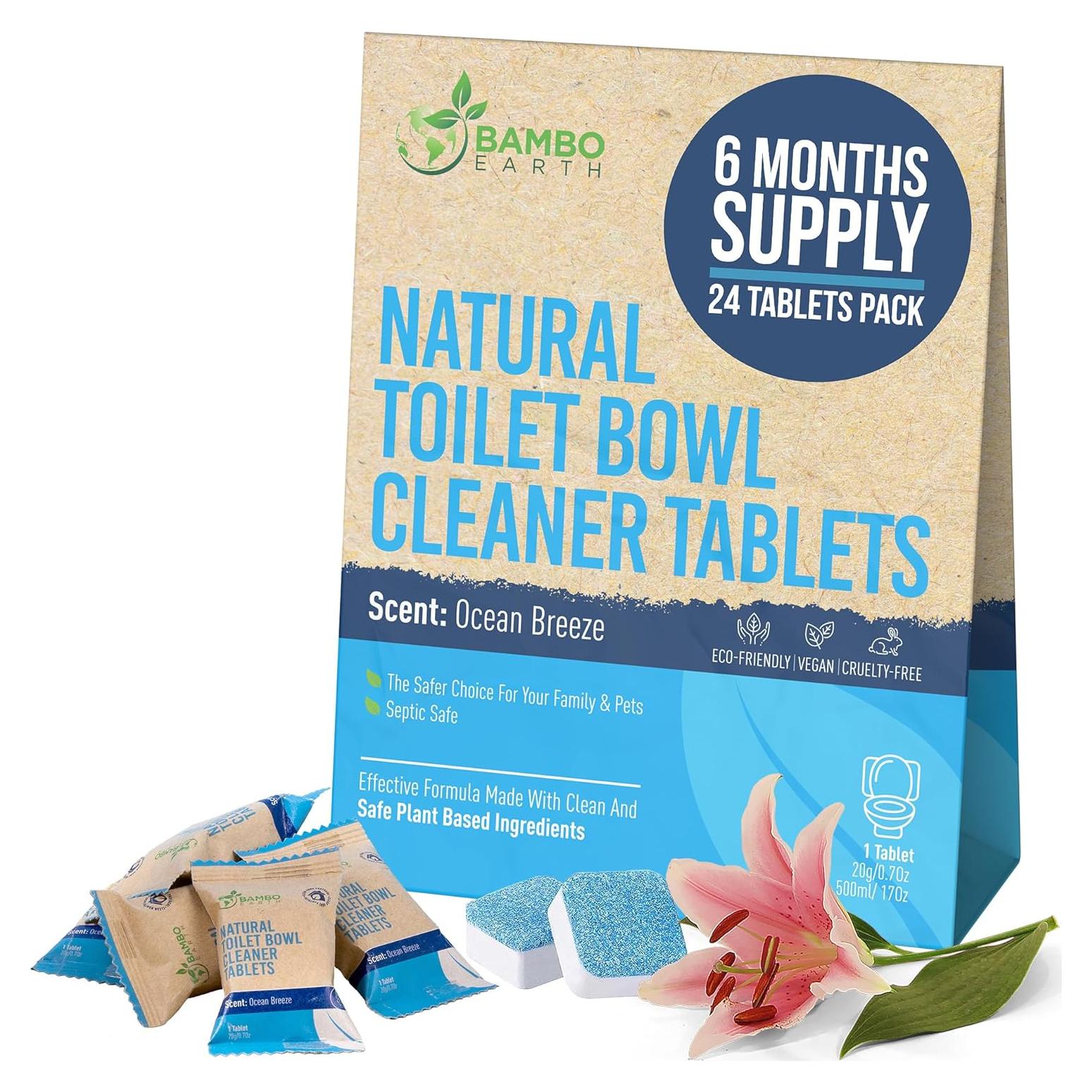 Tabletas de Limpieza de Inodoro Ecológicas BAMBOEARTH - 24 Unidades