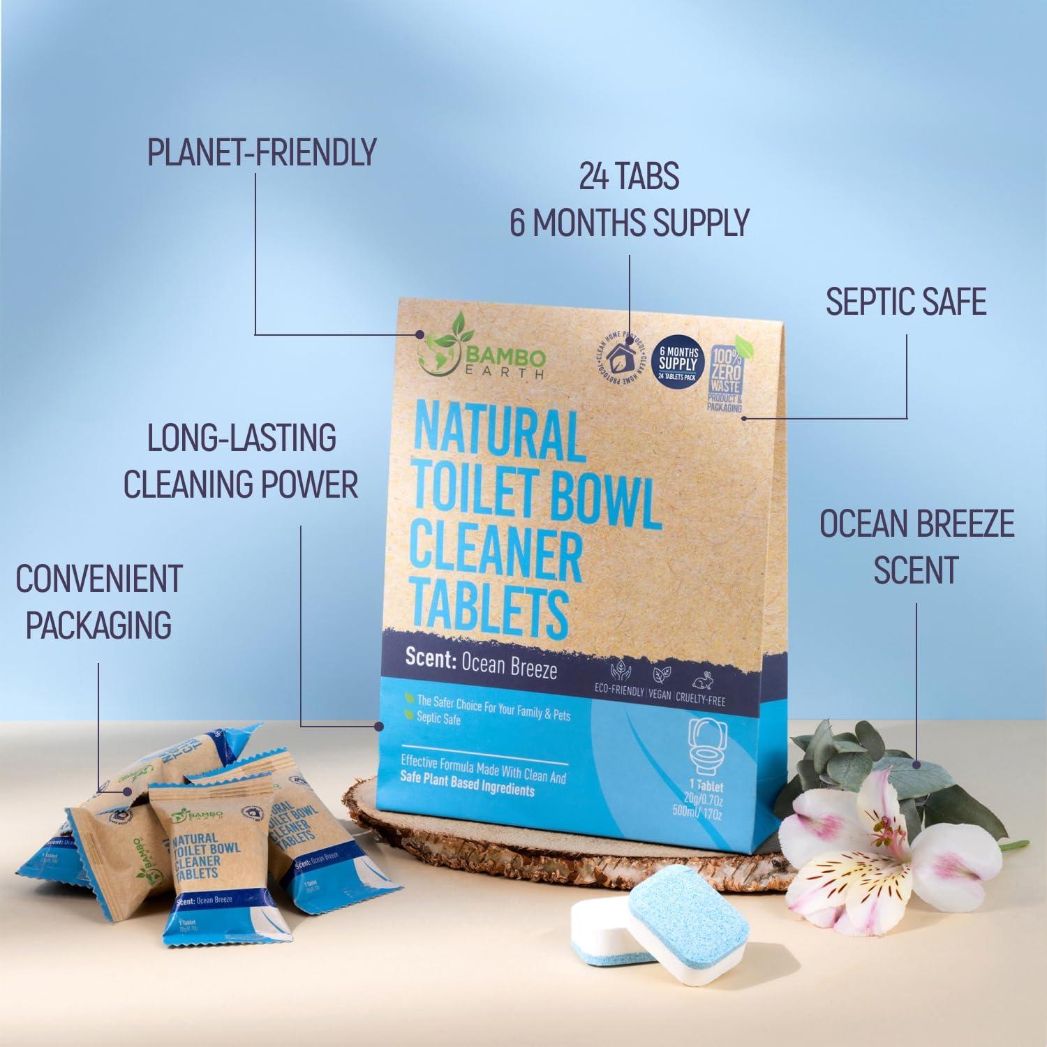 Tabletas de Limpieza de Inodoro Ecológicas BAMBOEARTH - 24 Unidades