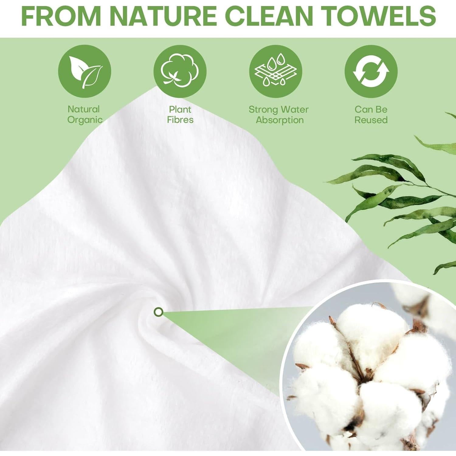 Toallas Desechables Comprimidas Fancyou 500 PCS Algodón 100%