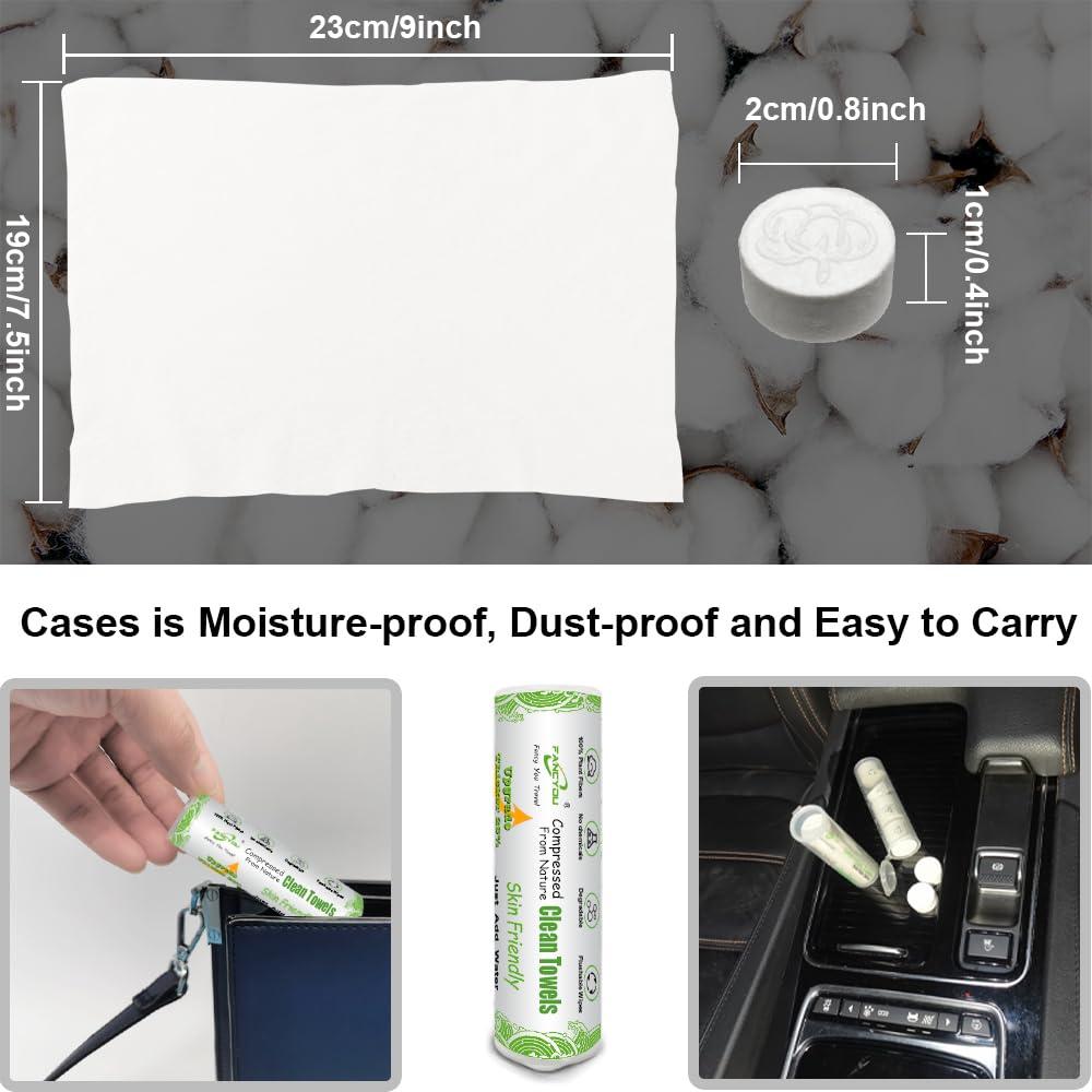 Toallas Desechables Comprimidas Fancyou 500 PCS Algodón 100%