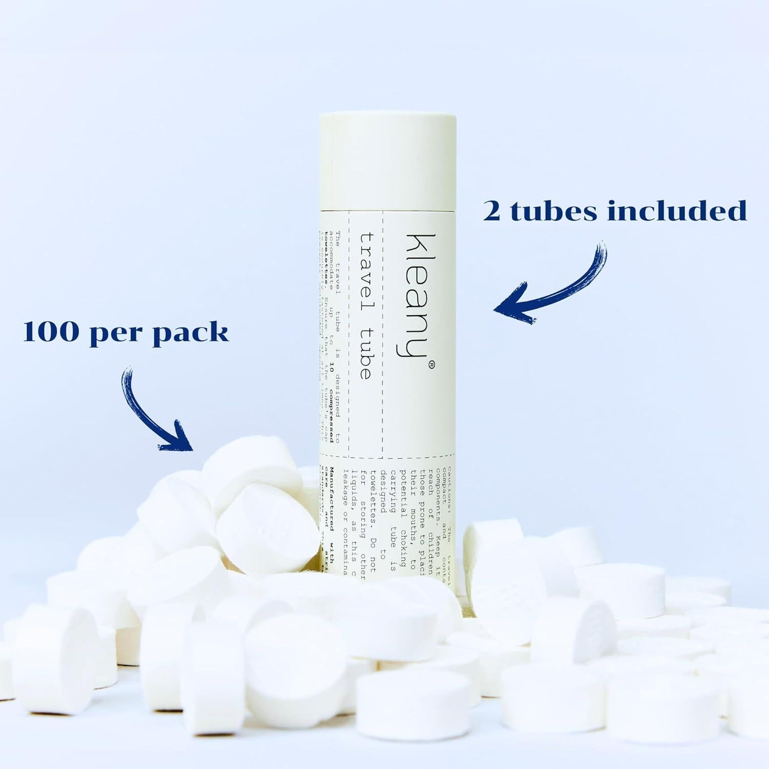 Toallitas Comprimidas Biodegradables Kleany - 100% Rayón - 20x24 cm