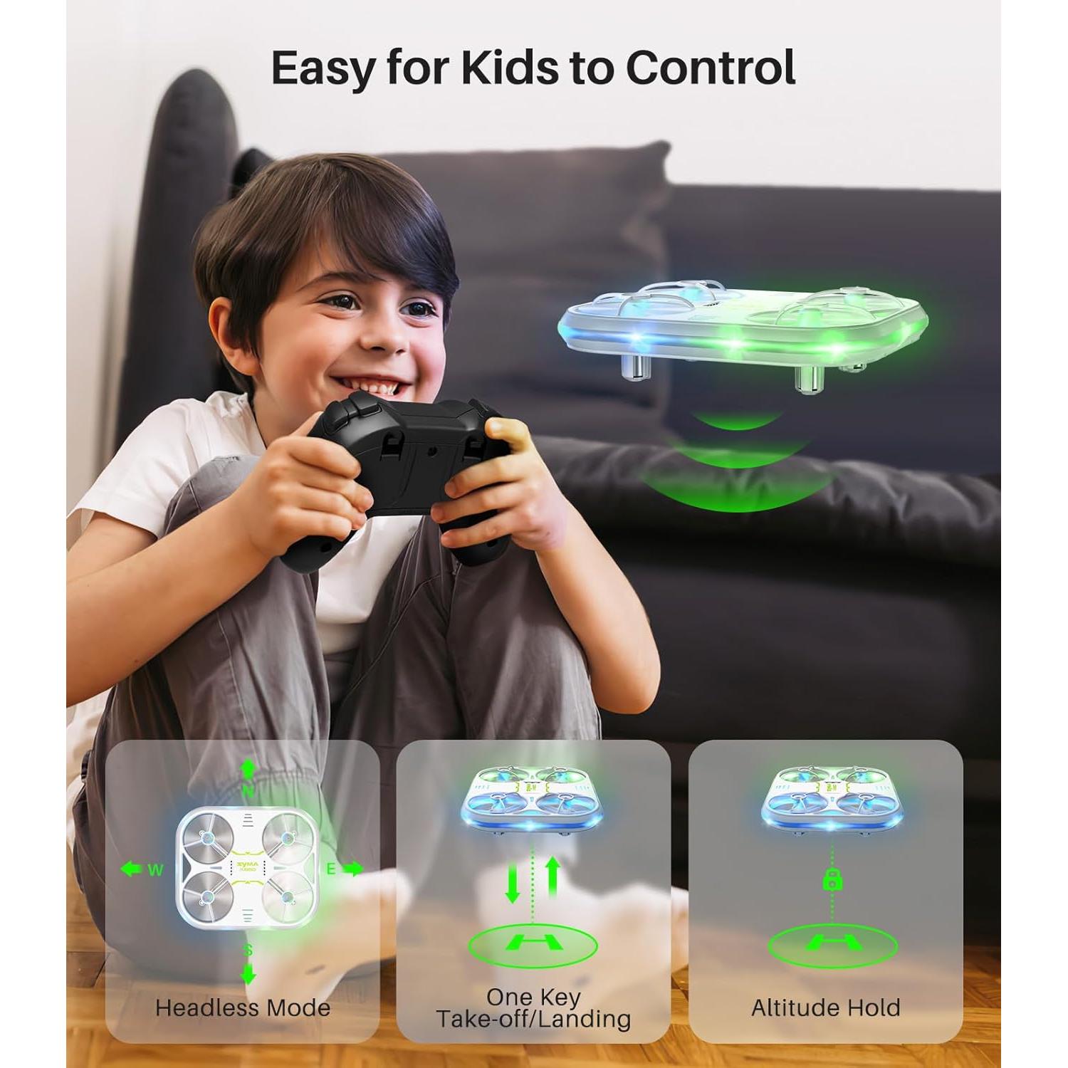 Dron SYMA X880 para Niños con Luces LED y Protección Completa