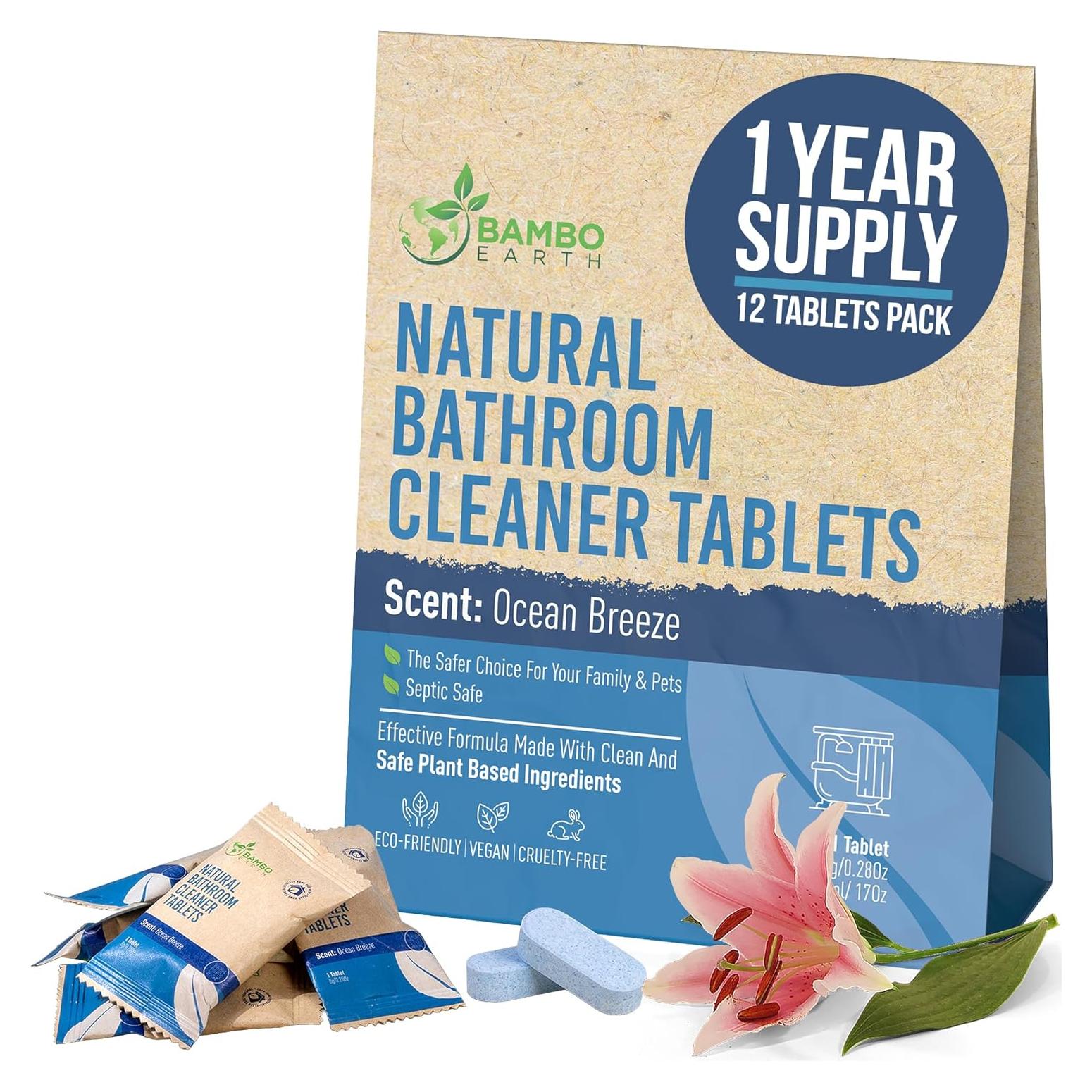 Limpiadores Naturales para Baño BAMBOEARTH - 12 Tabletas Ecológicas