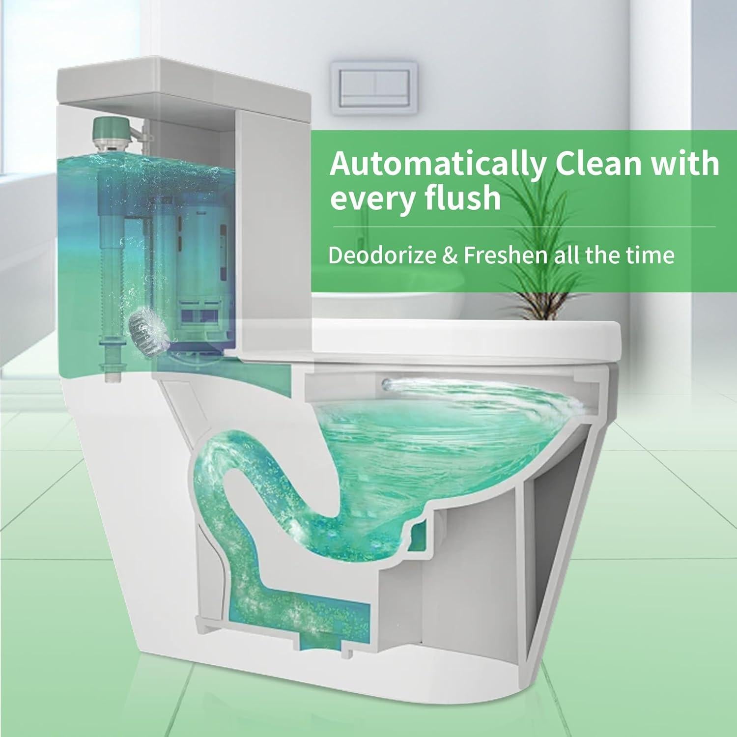 Tabletas Limpiadoras de Inodoro MyKlens, 20 Paquetes, Verde