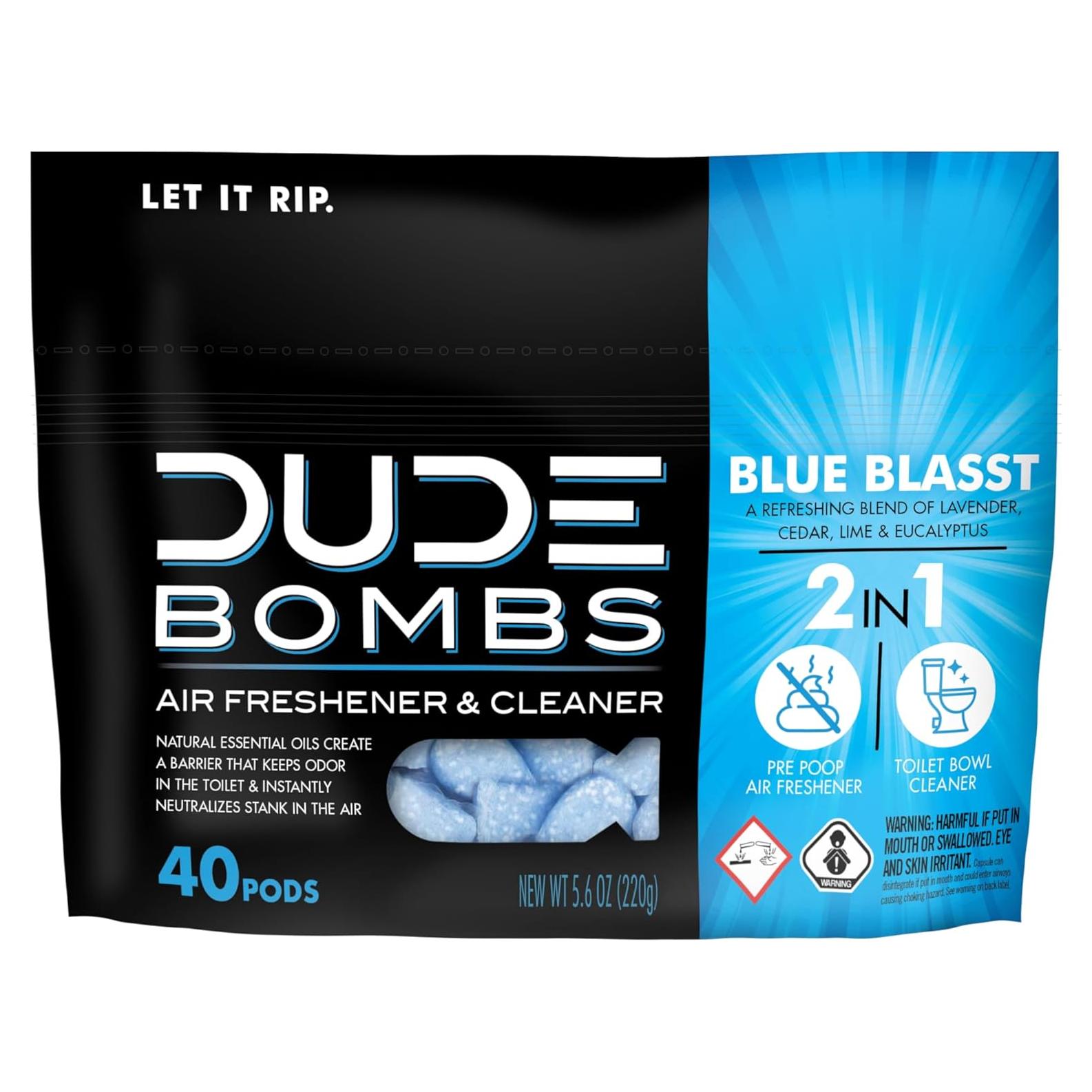 DUDE Bombas Eliminador de Olores Inodoro 40 Cápsulas Aroma Fresco
