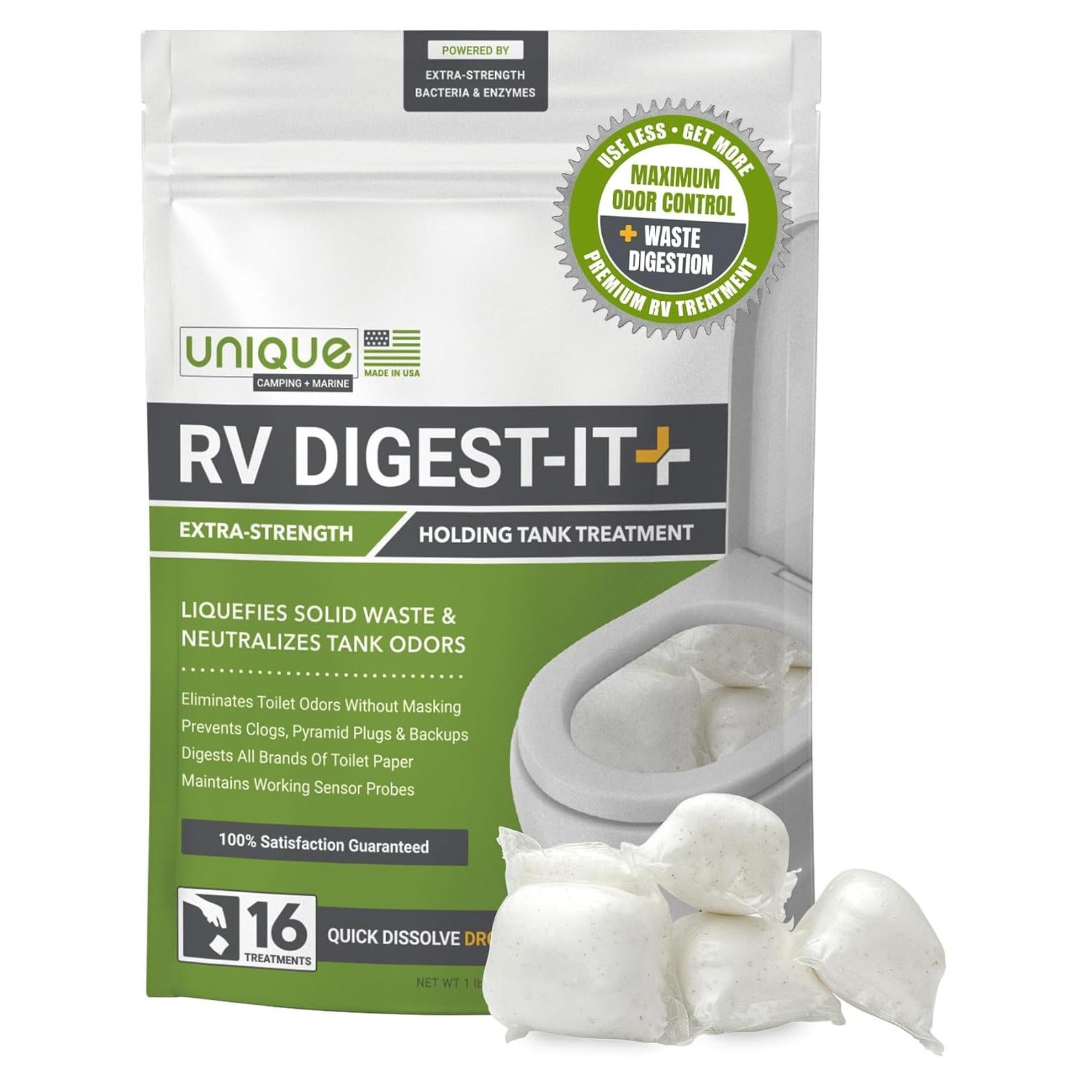 Tratamiento Inodoro RV Unique Digest-It+ 16 Cápsulas Fuerza Extra
