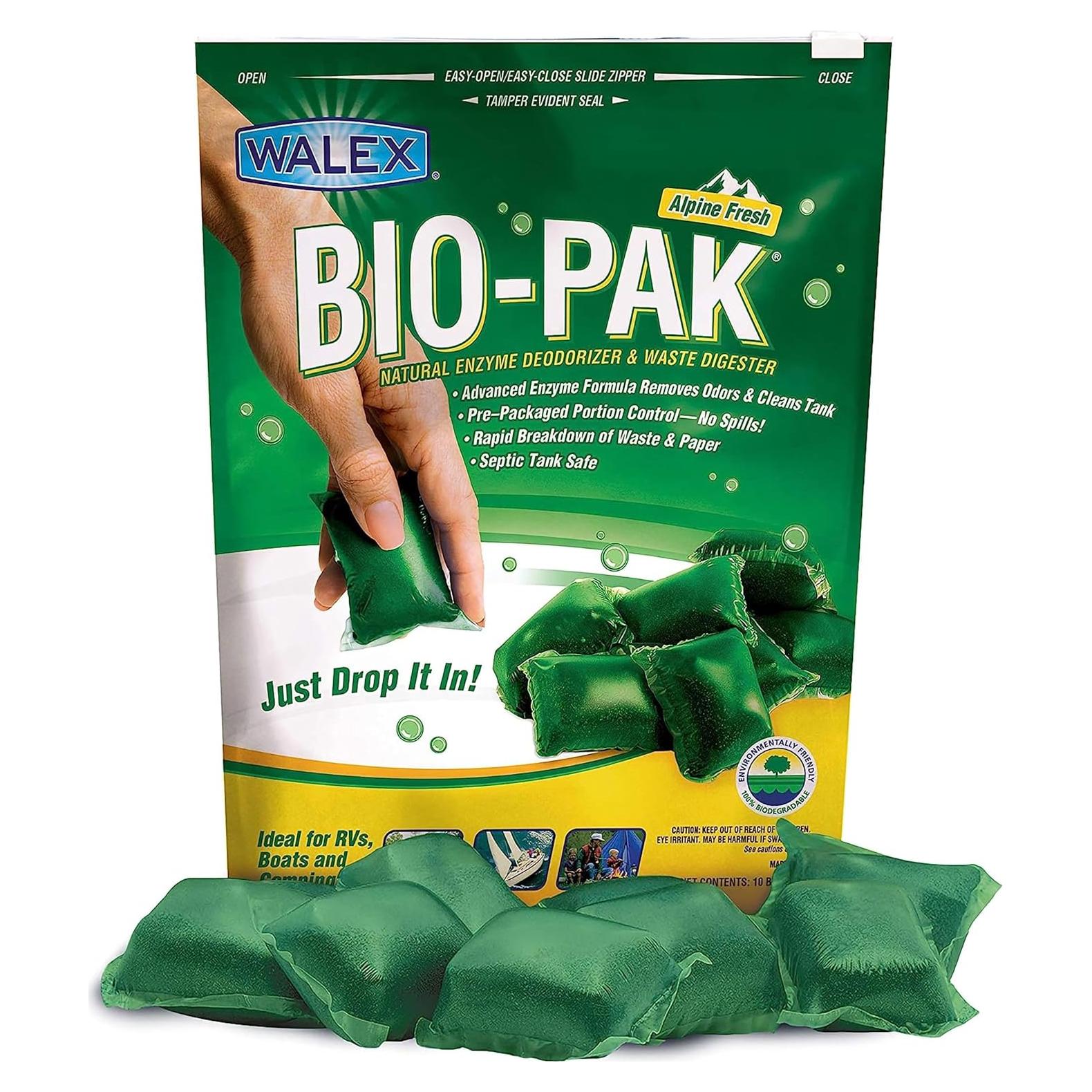 Desodorante Enzimático Walex Bio-Pak para Tanques Negros 10 Unidades