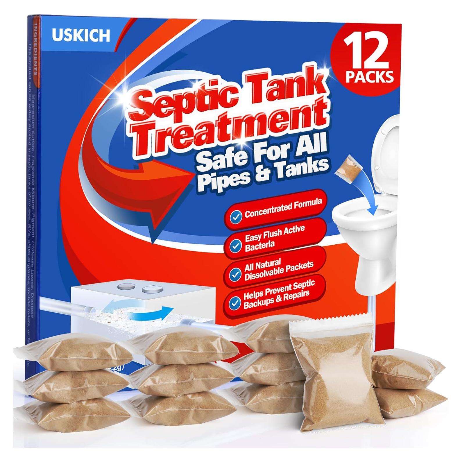 Tratamiento de Tanque Séptico USKICH - 12 Paquetes Bacterias Vivas