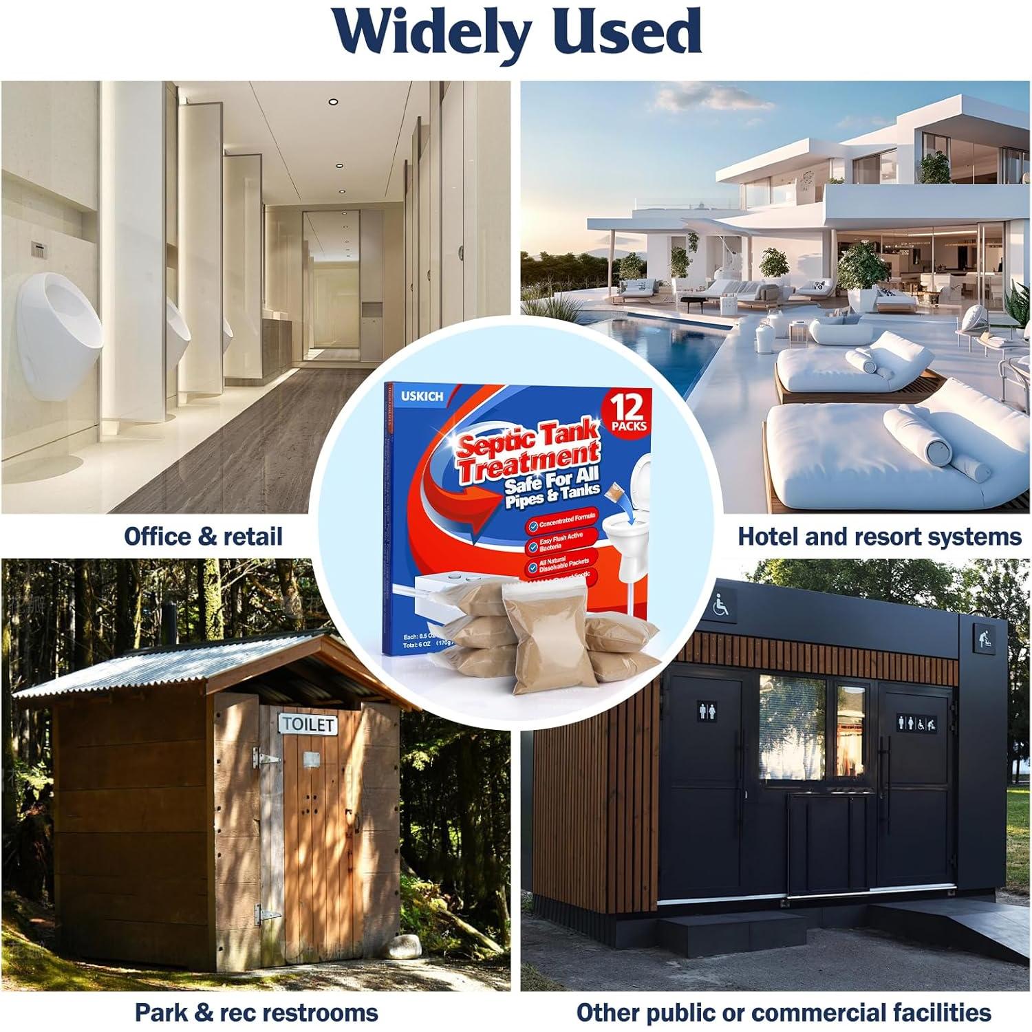 Tratamiento de Tanque Séptico USKICH - 12 Paquetes Bacterias Vivas