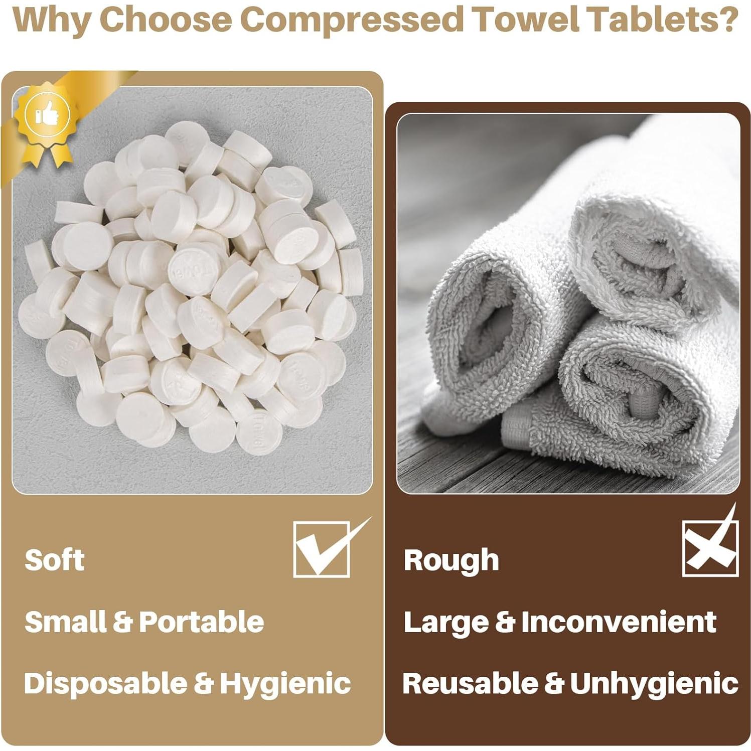 100 Toallas Comprimidas Desechables RAQEHO para Lavado Facial