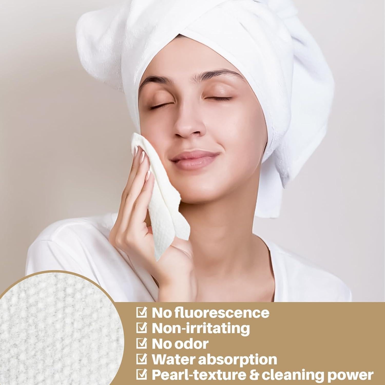 100 Toallas Comprimidas Desechables RAQEHO para Lavado Facial