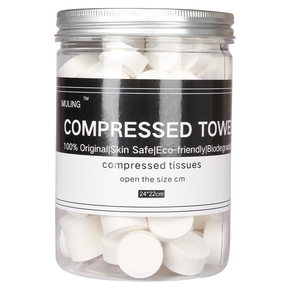 Toallas Comprimidas Muling 100 PCS en Lata - Algodón Ecológico
