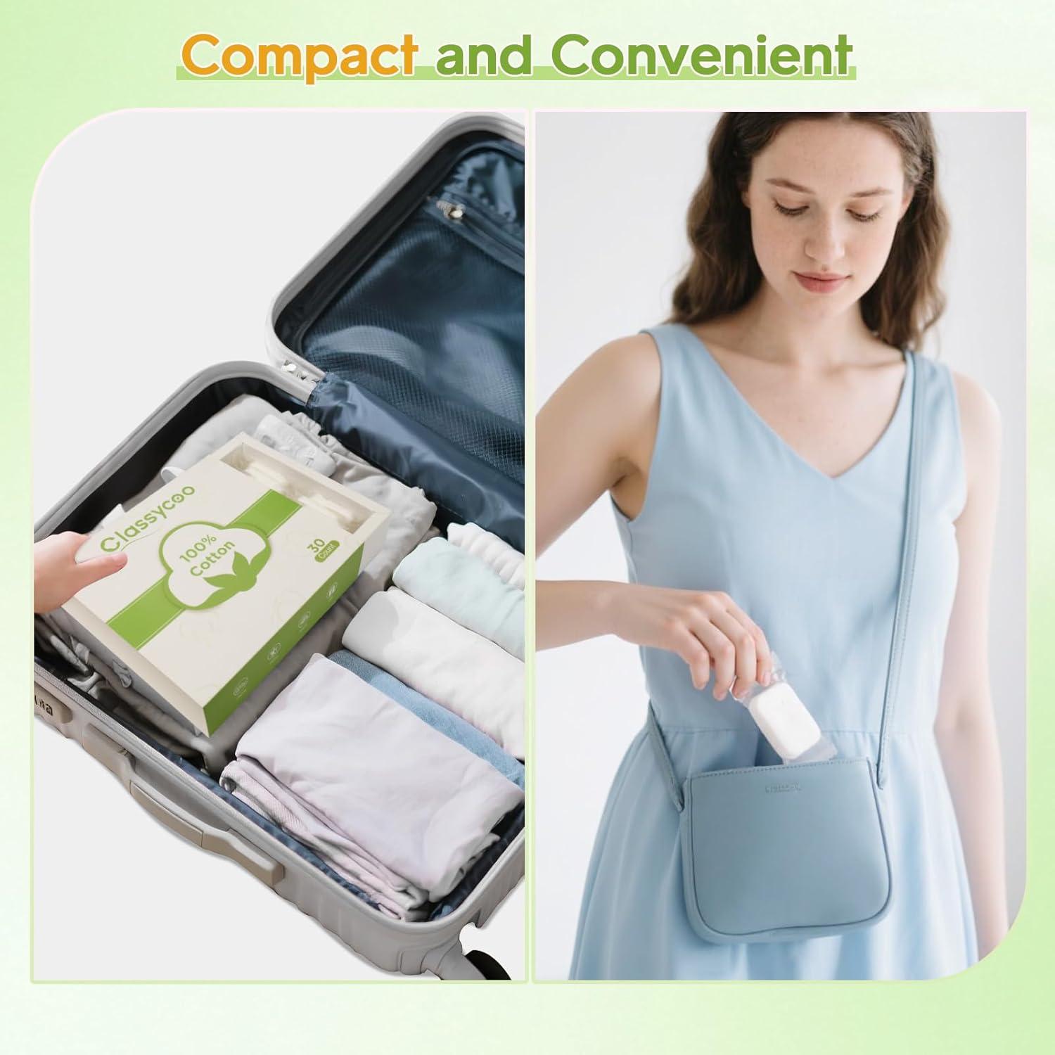 Toallas Comprimidas Classycoo - 100% Algodón Orgánico Verde