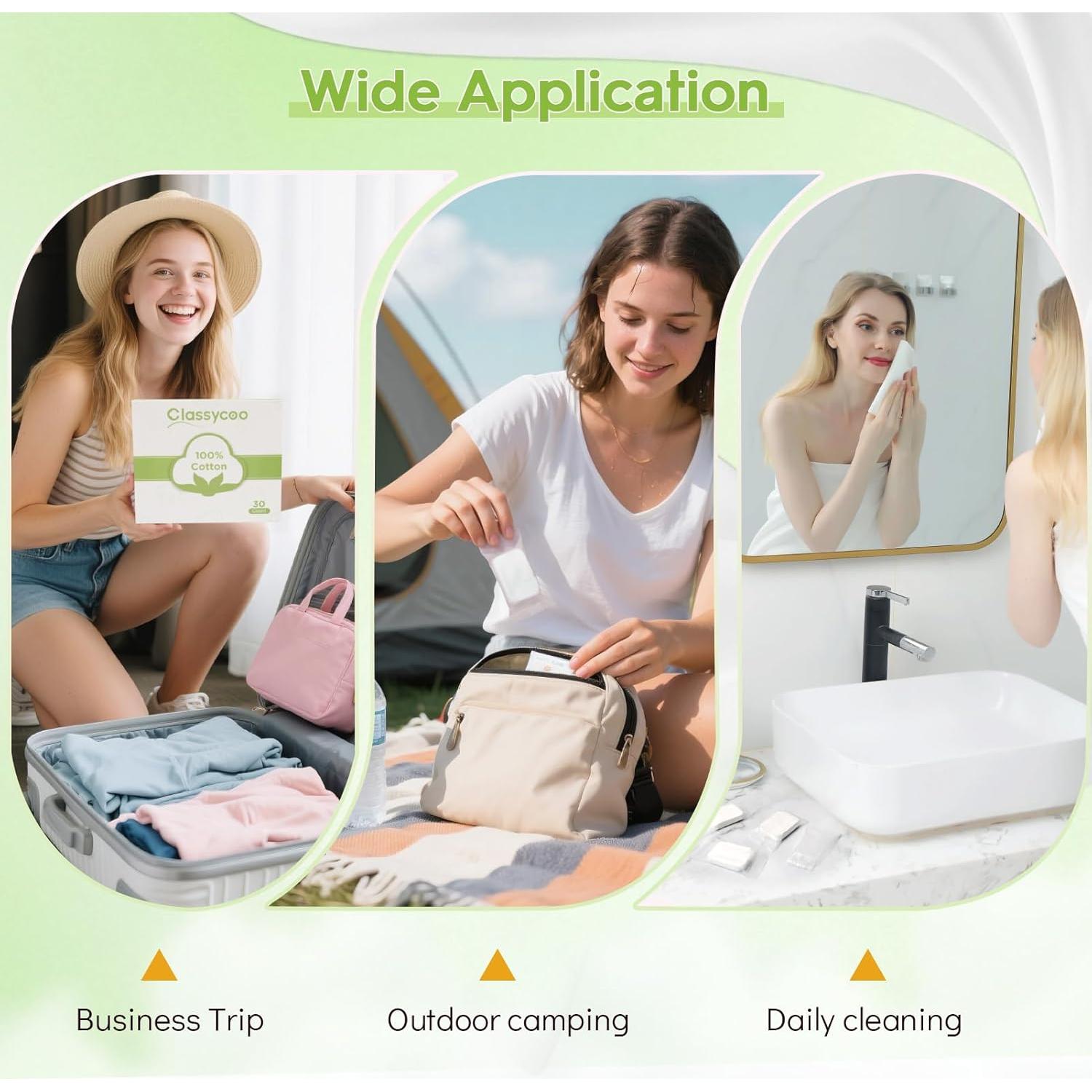 Toallas Comprimidas Classycoo - 100% Algodón Orgánico Verde