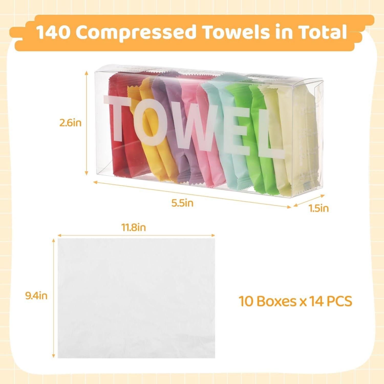 Paquete de 140 Toallas Comprimidas OMISTAR 30x24 cm