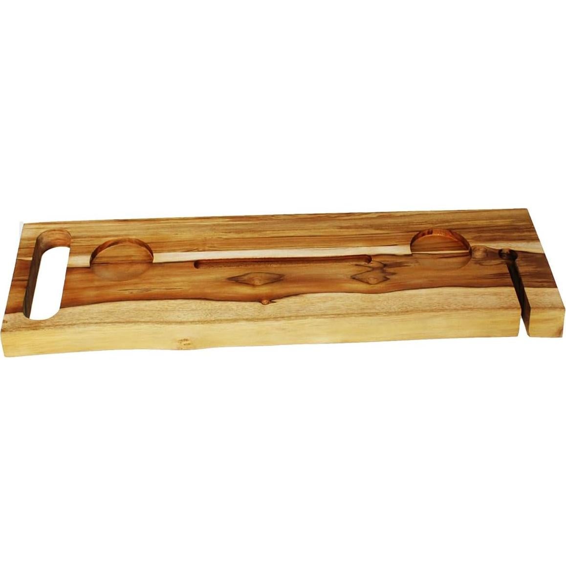 Bandeja de Baño EcoDecors Eleganto 76.2 cm Teak Sólido con Bisel Vivo