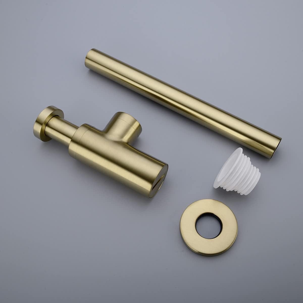 Trampa P de Botella TRUSTMI de Latón Oro Cepillado 13.5-21.6 cm