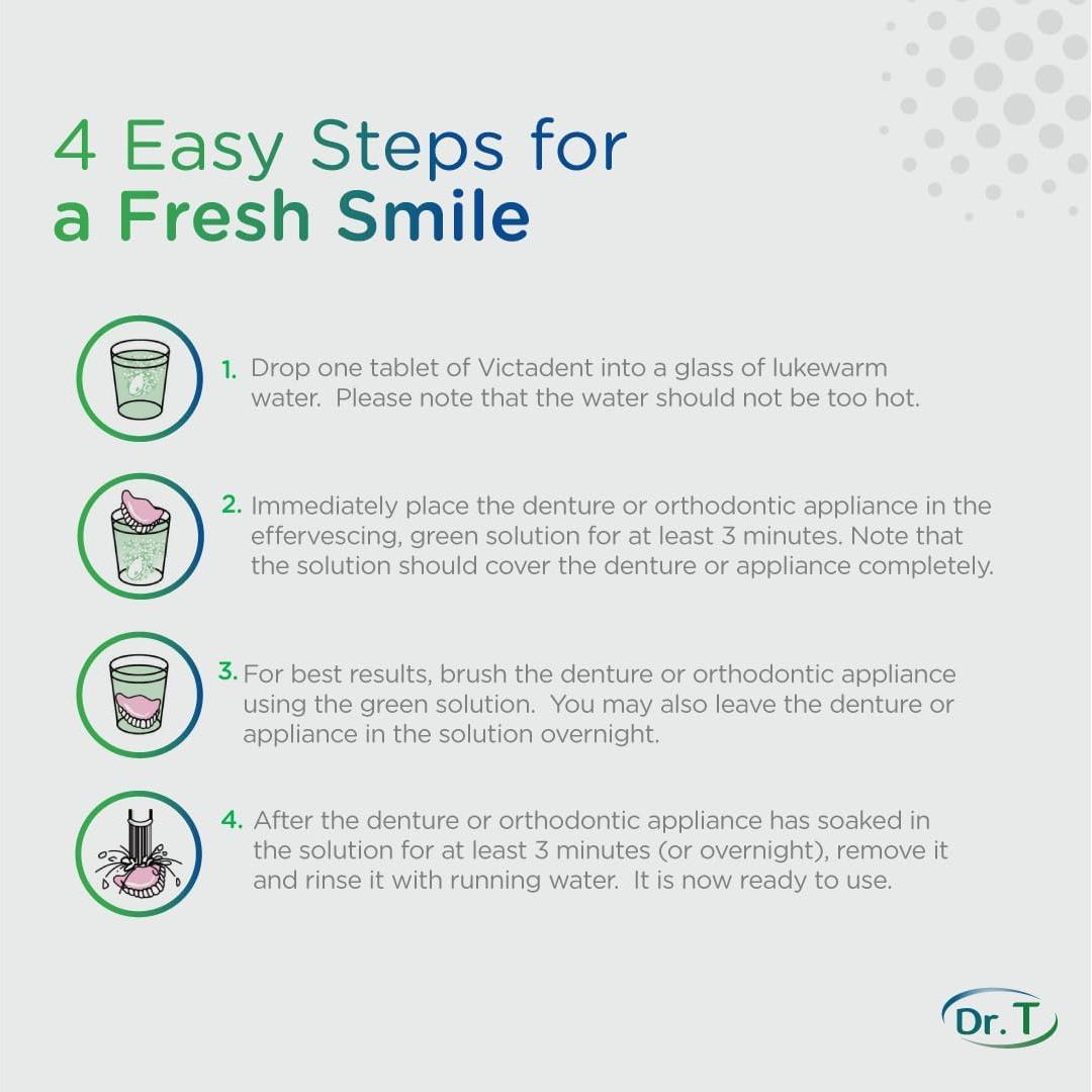 Limpiador de Dentaduras Victadent 80 Tabletas 170g