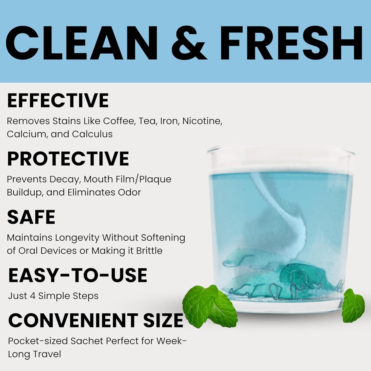 Limpiador de Retenedores SmileAgain - 90-120 Limpiezas Menta