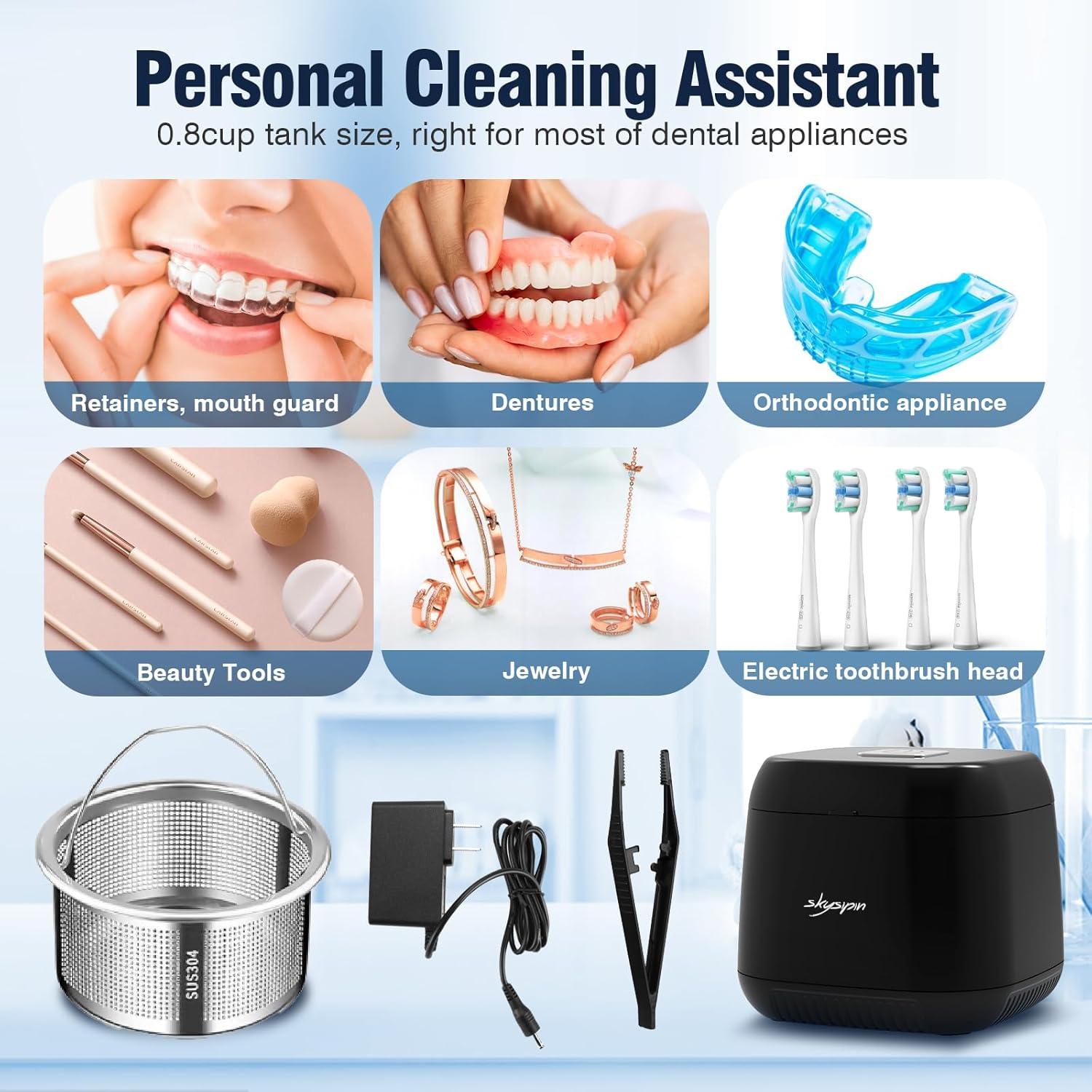 Limpiadora Ultrasónica de Retenedores Skysipin 45KHz 192g Negro