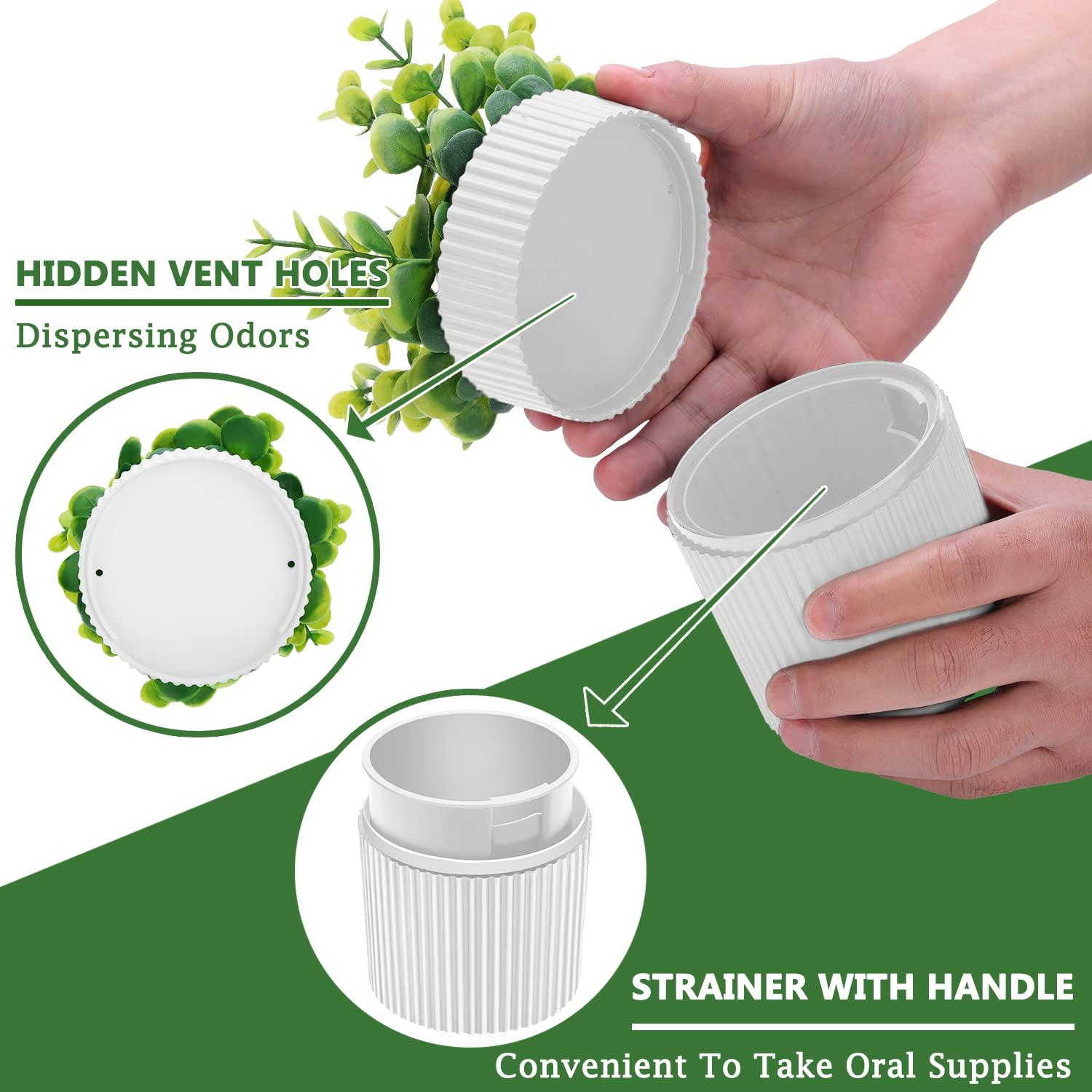 Estuche para Dentaduras YCROJBK con Diseño de Eucalipto 9.4x16.5cm