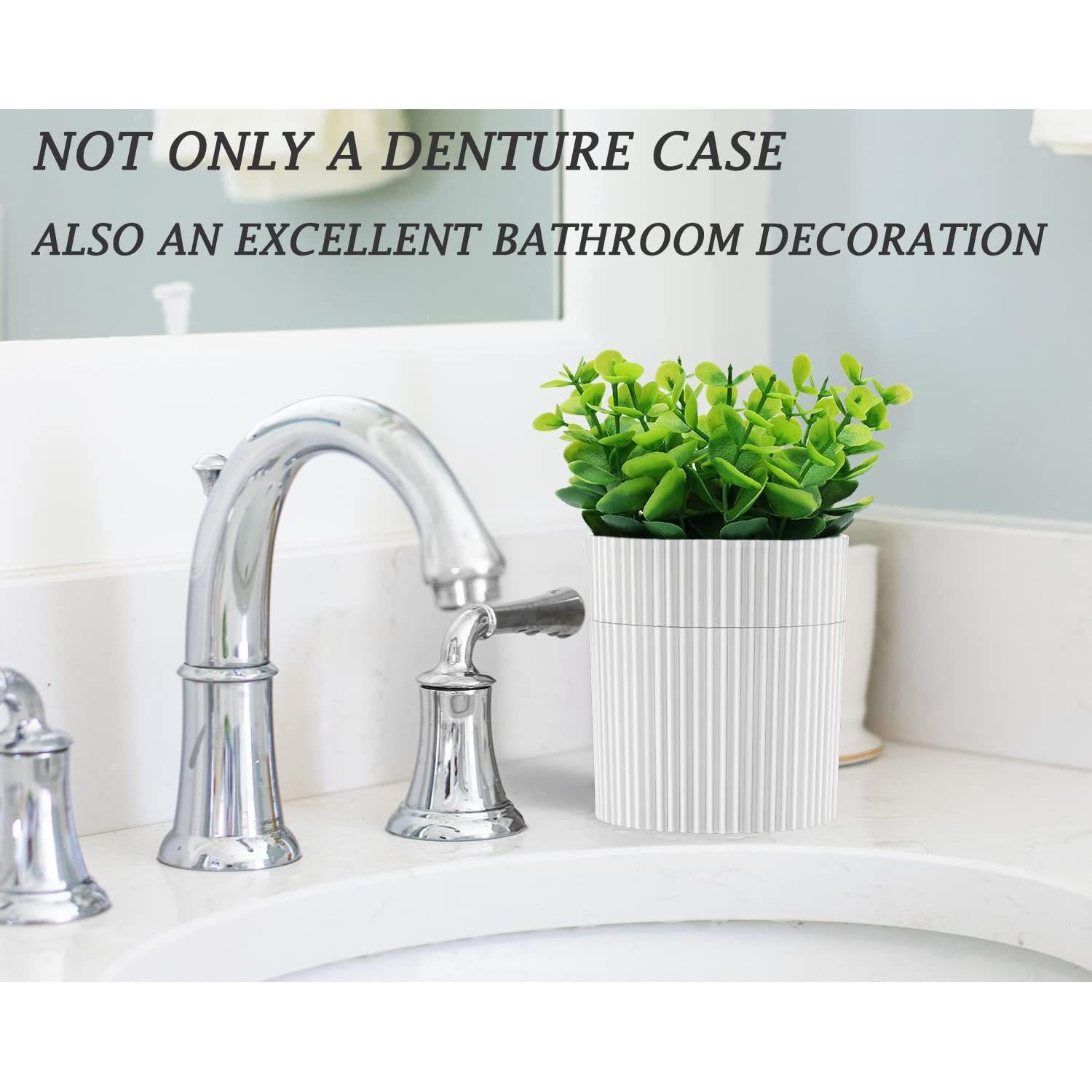 Estuche para Dentaduras YCROJBK con Diseño de Eucalipto 9.4x16.5cm