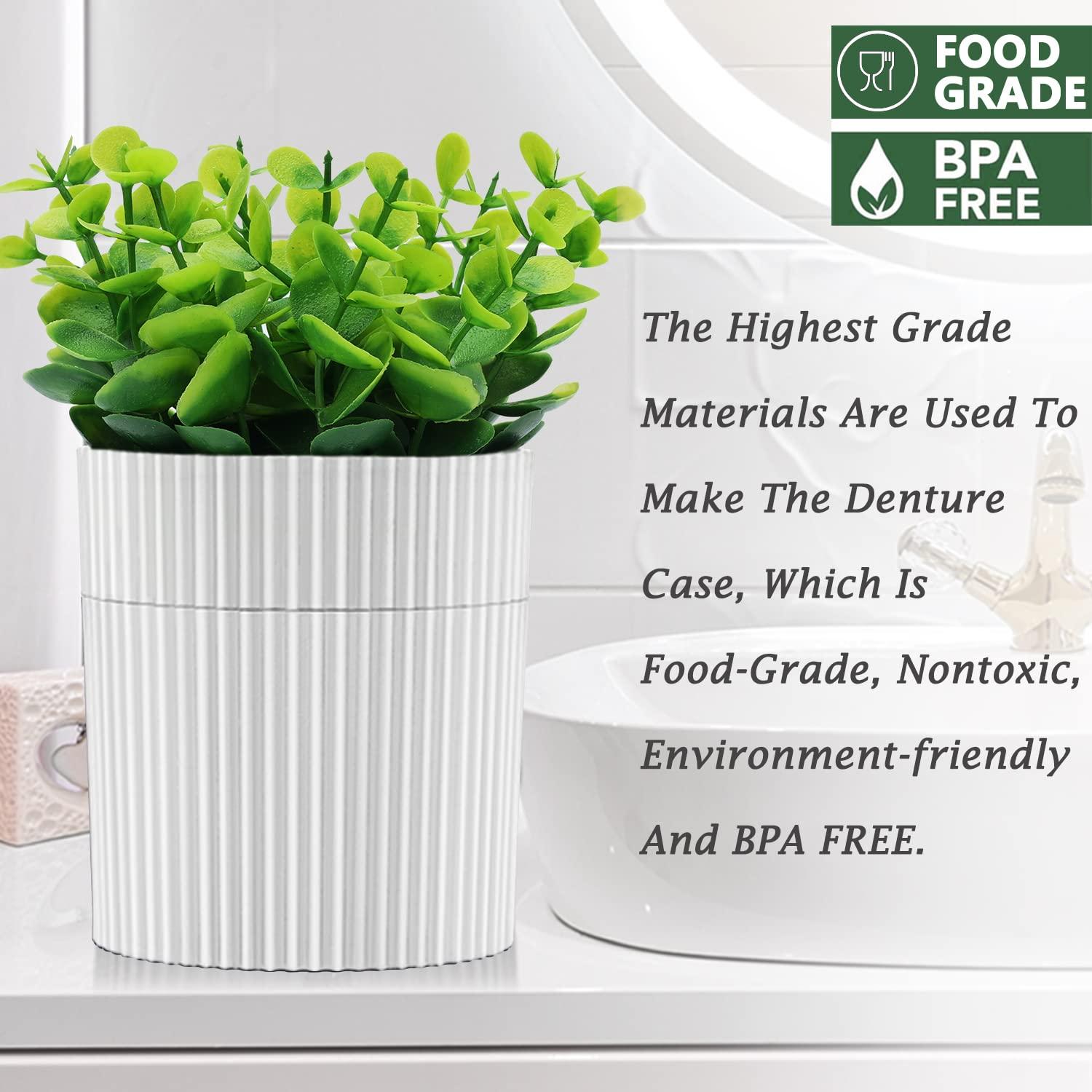 Estuche para Dentaduras YCROJBK con Diseño de Eucalipto 9.4x16.5cm