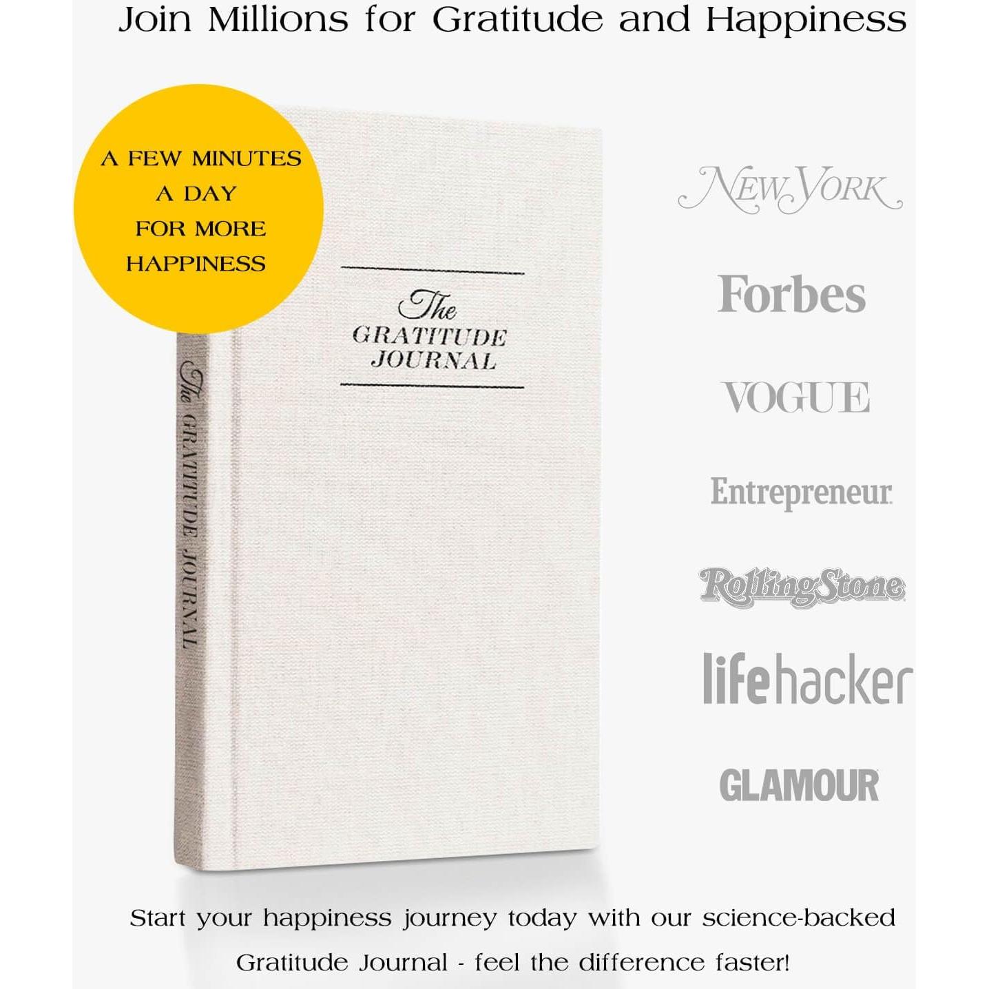 Diario de Gratitud ZICVIBE - 21x12 cm, Lino Natural, Beige