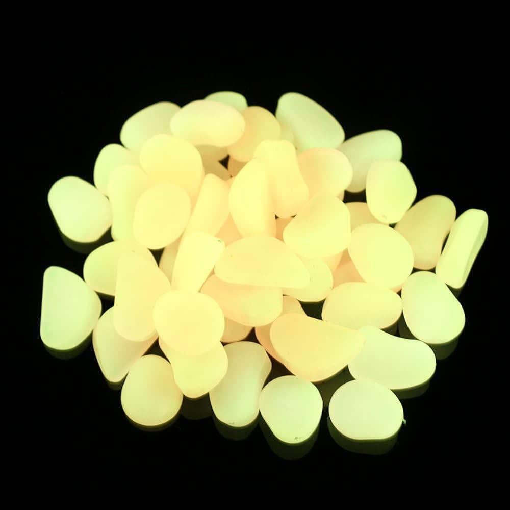 Piedras Luminiscentes Rosa 100pcs para Decoración Jardín y Acuario