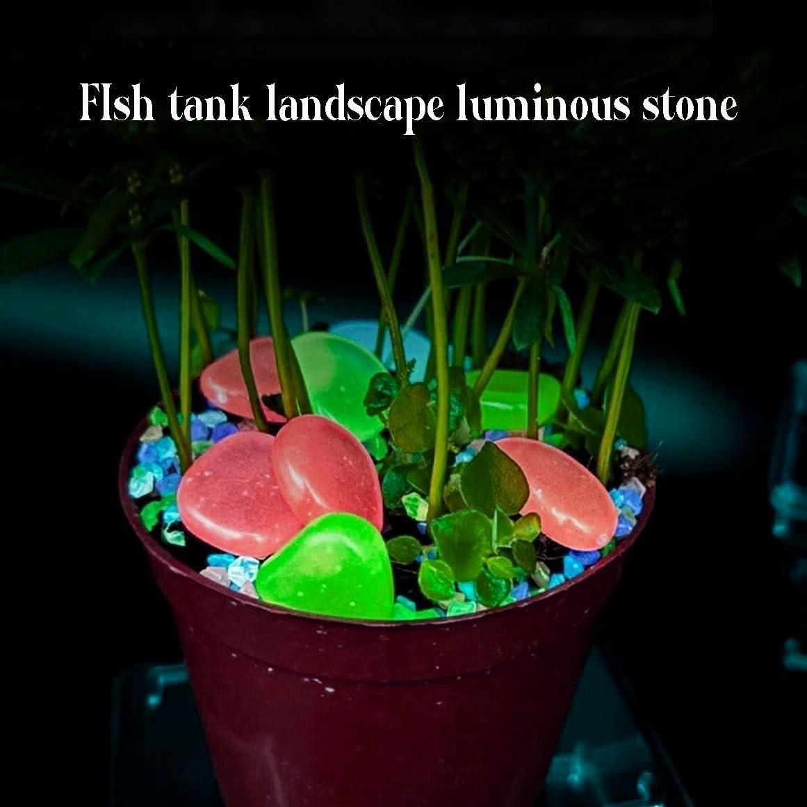 Piedras Luminiscentes Rosa 100pcs para Decoración Jardín y Acuario