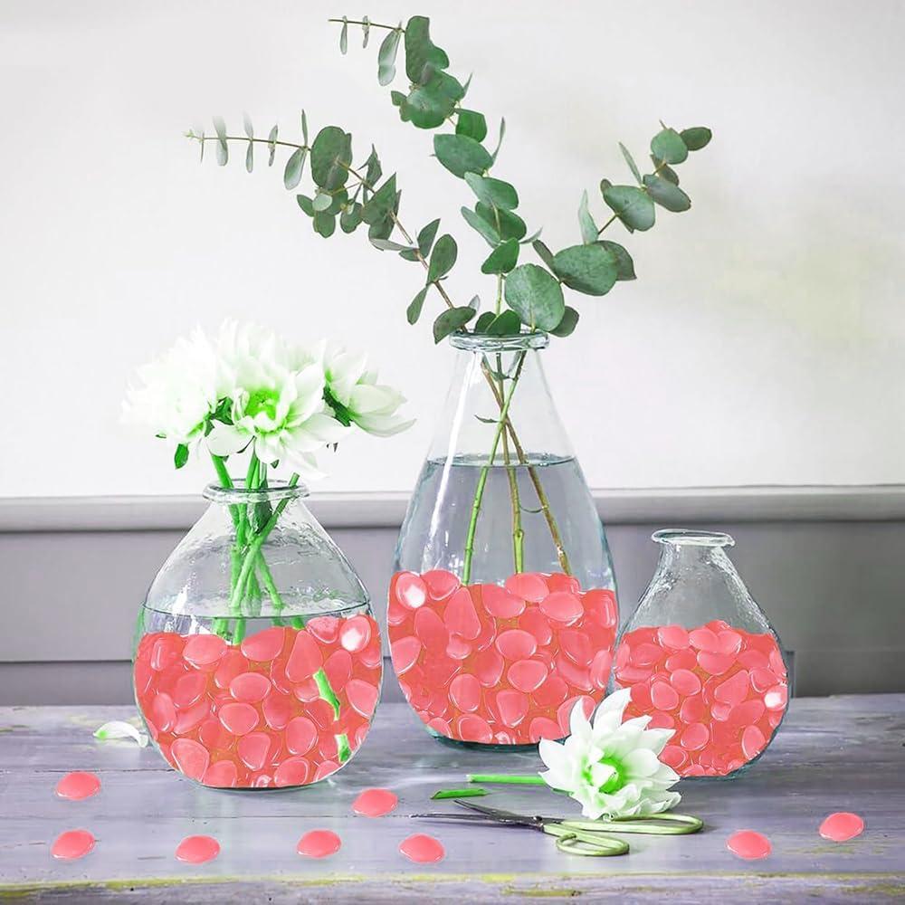 Piedras Luminiscentes Rosa 100pcs para Decoración Jardín y Acuario