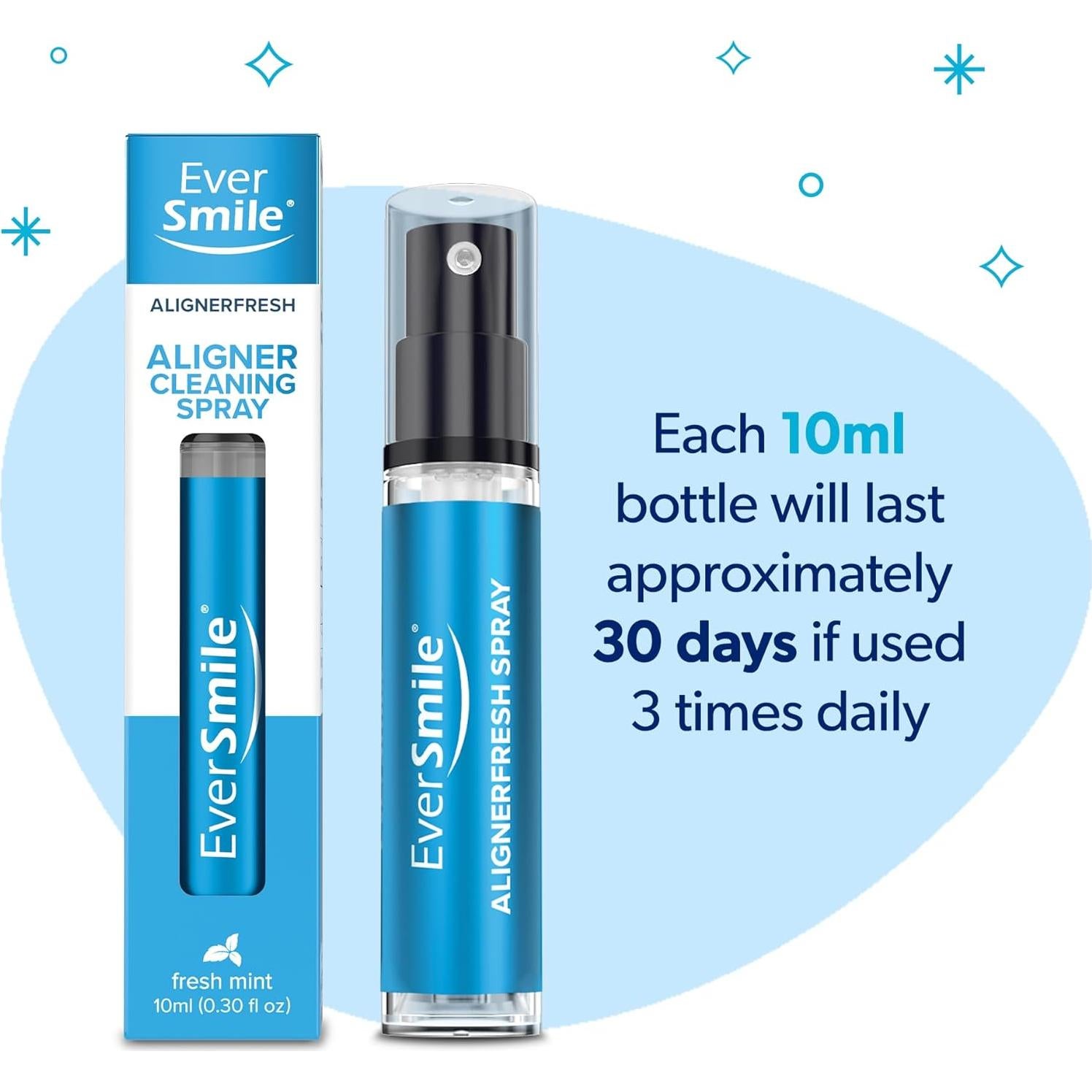Spray Limpiador AlignerFresh EverSmile 10ml - Menta, 2 Paquetes