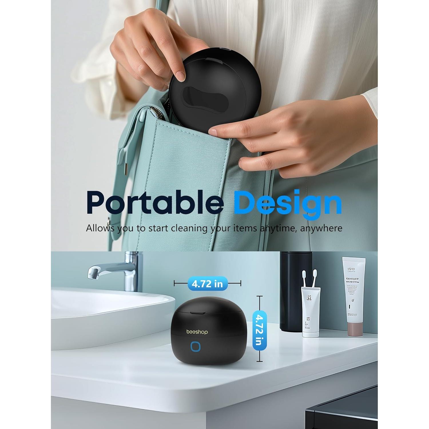 Limpiador Ultrasónico de Retenedores Beeshop 200ml 45kHz Negro